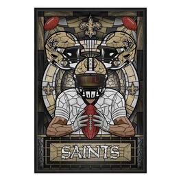 Sporticulture - New Orleans Saints Framed Stained Glass Art Print - Gold