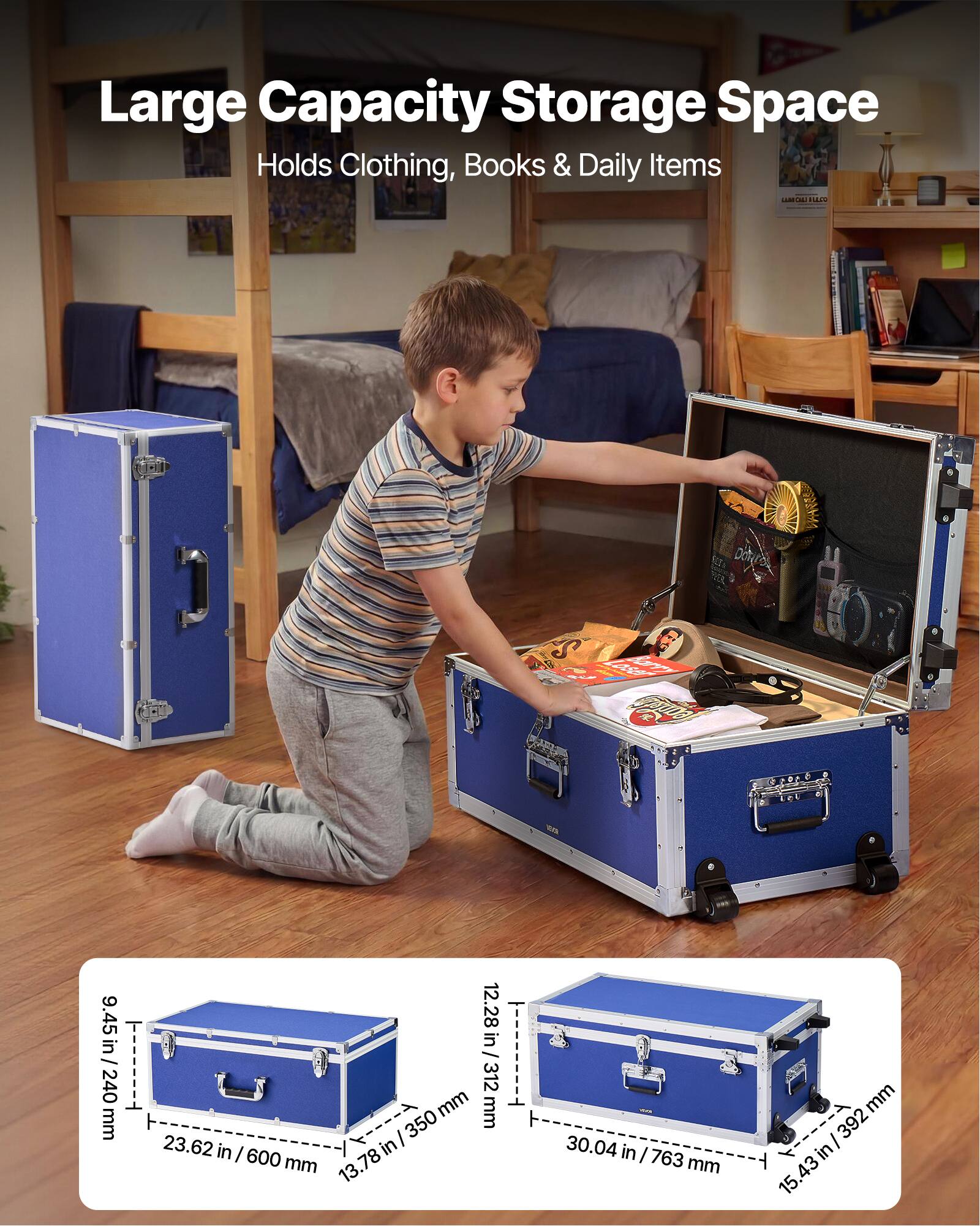 Large Capacity Storage Space  
Holds Clothing, Books & Daily Items  

UMOLIRES Det DRES  

9.45 in / 240 mm  
12.28 in / 312 mm  
23.62 in / 600 mm  
13.78 in / 350 mm  
15.43 in / 392 mm  
30.04 in / 763 mm  
15.43 in / 392 mm