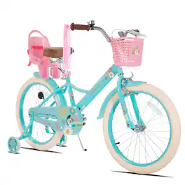 JOYSTAR - Little Daisy 20" Kids Bike for Girls Boys Ages 8+, Children's Bicycle with Doll Seat & Streamers - Blue