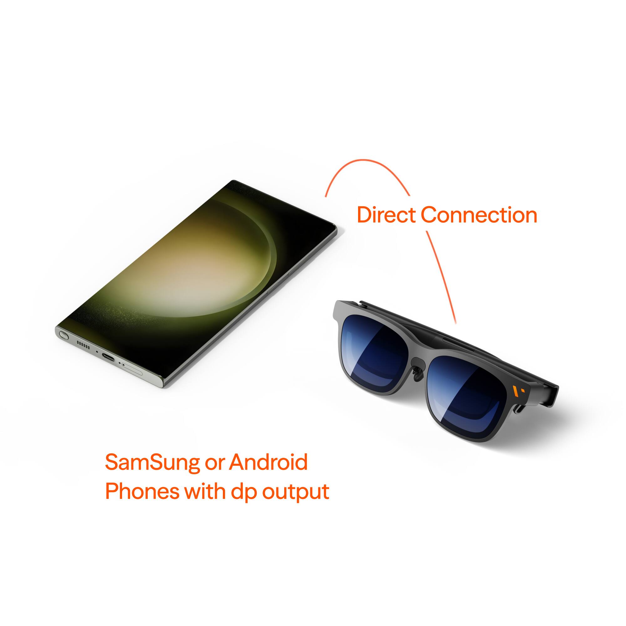 Direct Connection  
Samsung or Android Phones with dp output