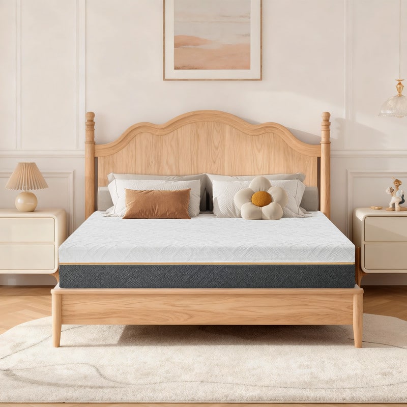 Dyonery - Gel Memory Foam Mattress,Double Sided Sleeping Mattress,Medium Firm to Firm Plush Feel,for Cool Night & Pressure Relief - White