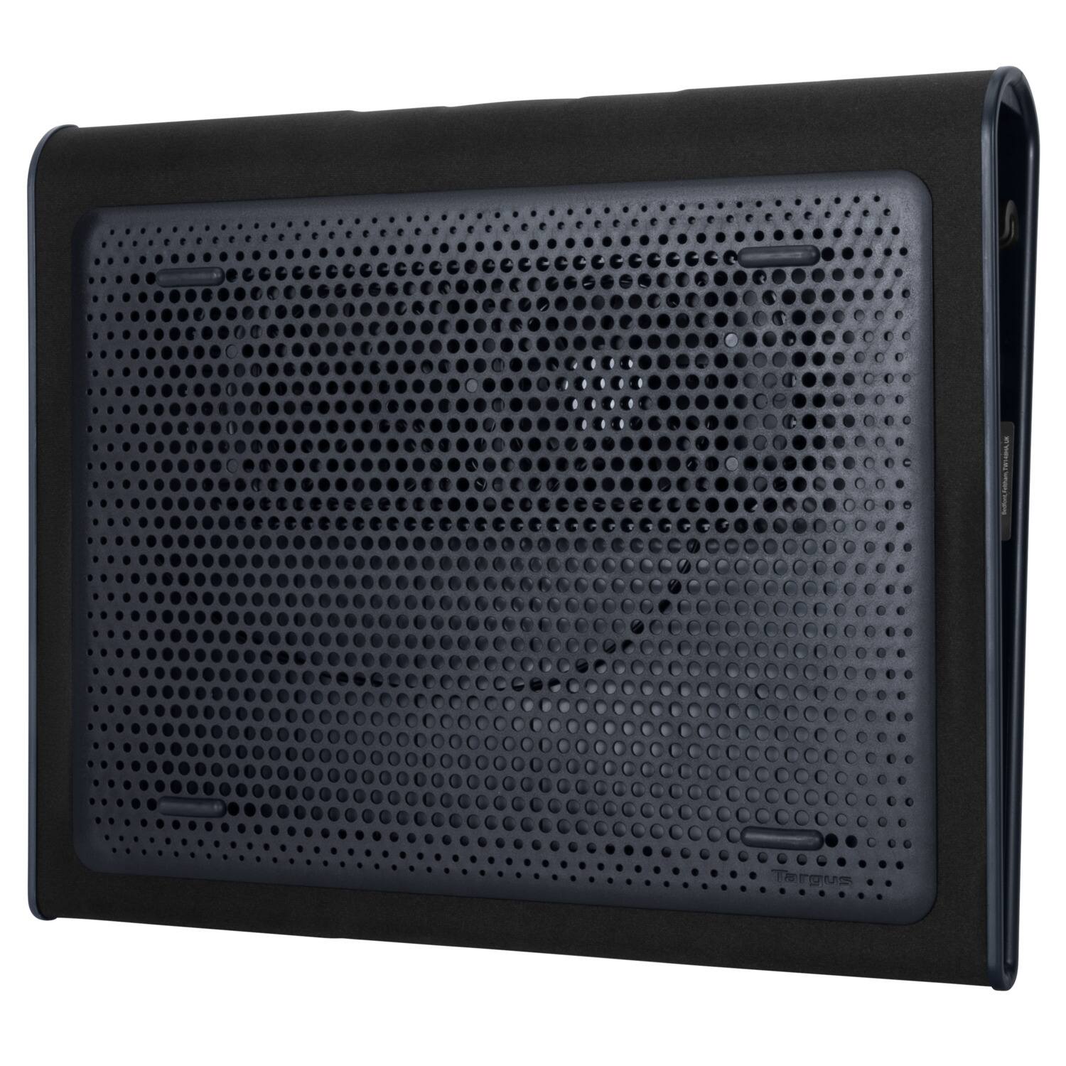 The image shows a black speaker with a mesh design on the front. The speaker is placed on a white background, and it appears to be a part of a larger device, possibly a laptop. The speaker is designed to provide good sound quality and is likely used for enhancing the audio experience of the device it is attached to.
