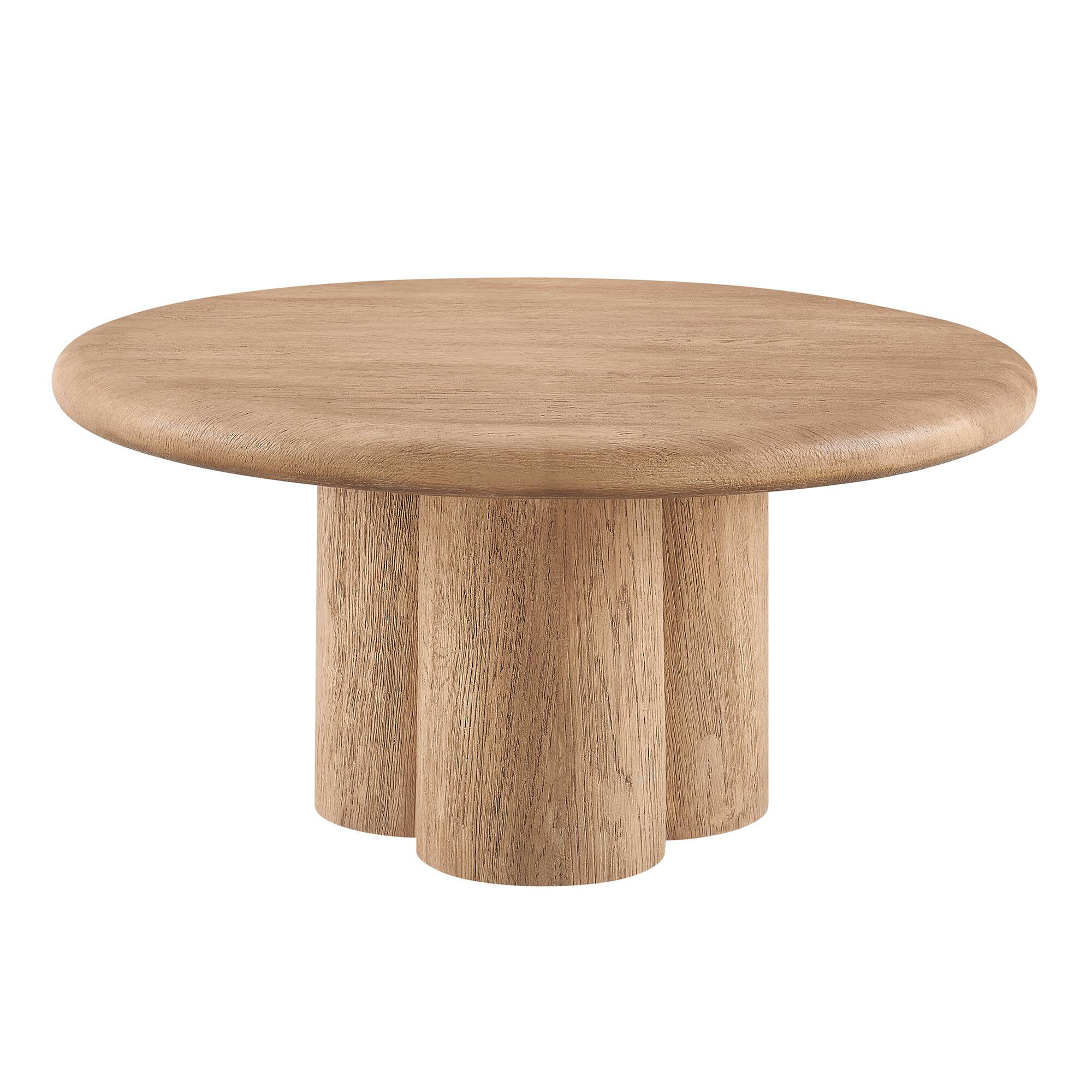 Angle. Modway - Tori 31 Inch Round Indoor and Outdoor Coffee Table by Modway - Oak.