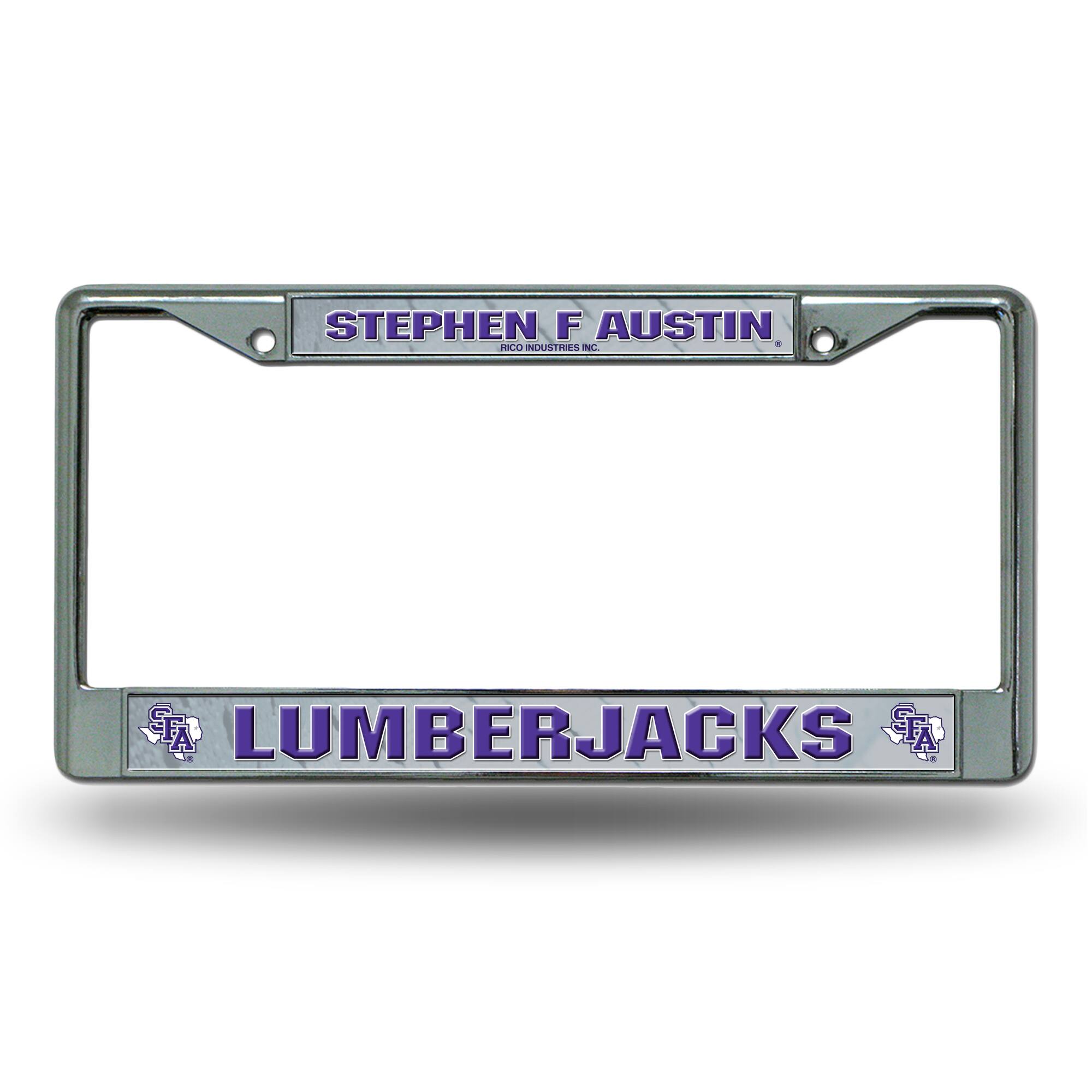Stephen F Austin Lumberjacks Chrome Metal License Plate Frame