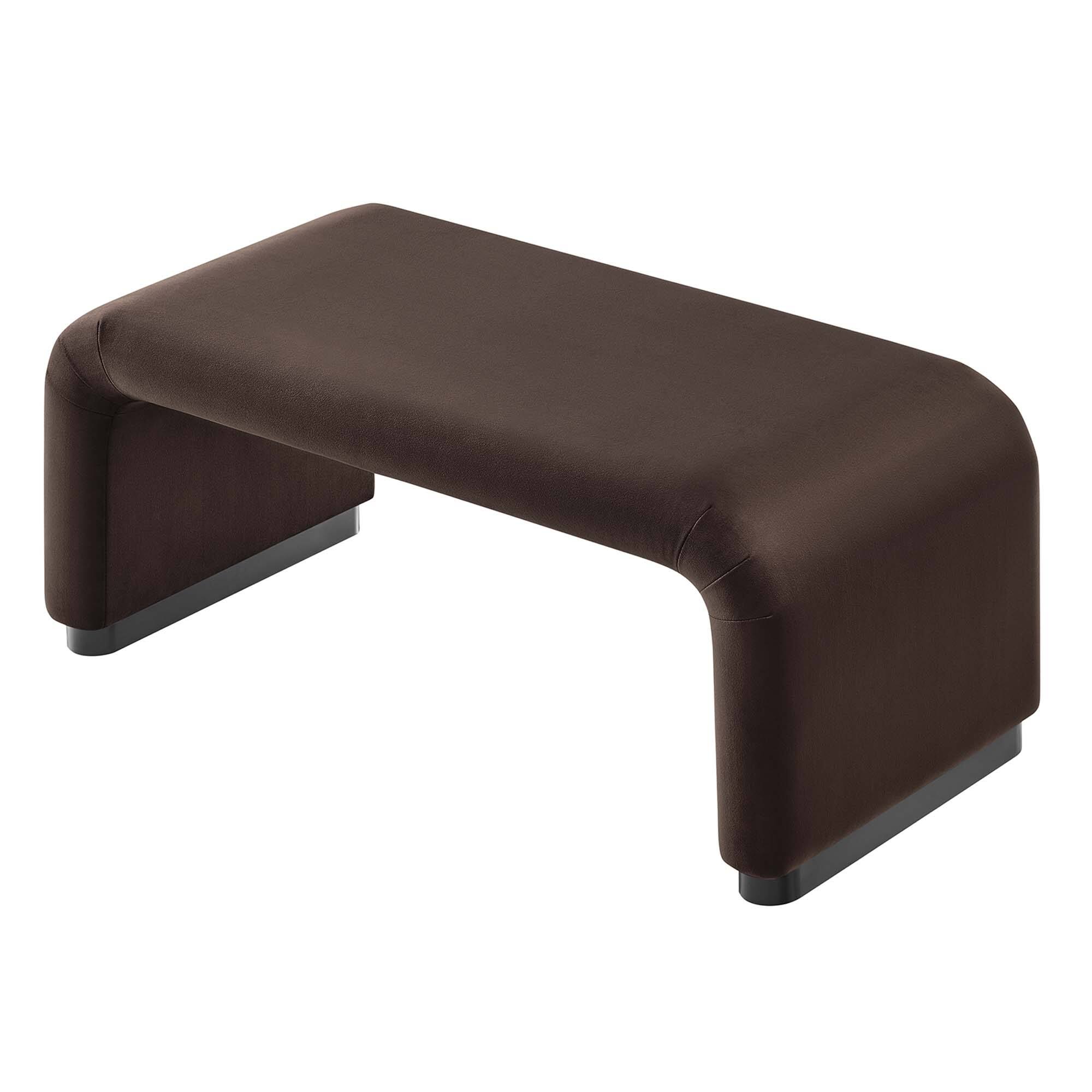 Alt View 5. Modway - Koda Performance Velvet Waterfall Ottoman by Modway - Black Chocolate Brown.