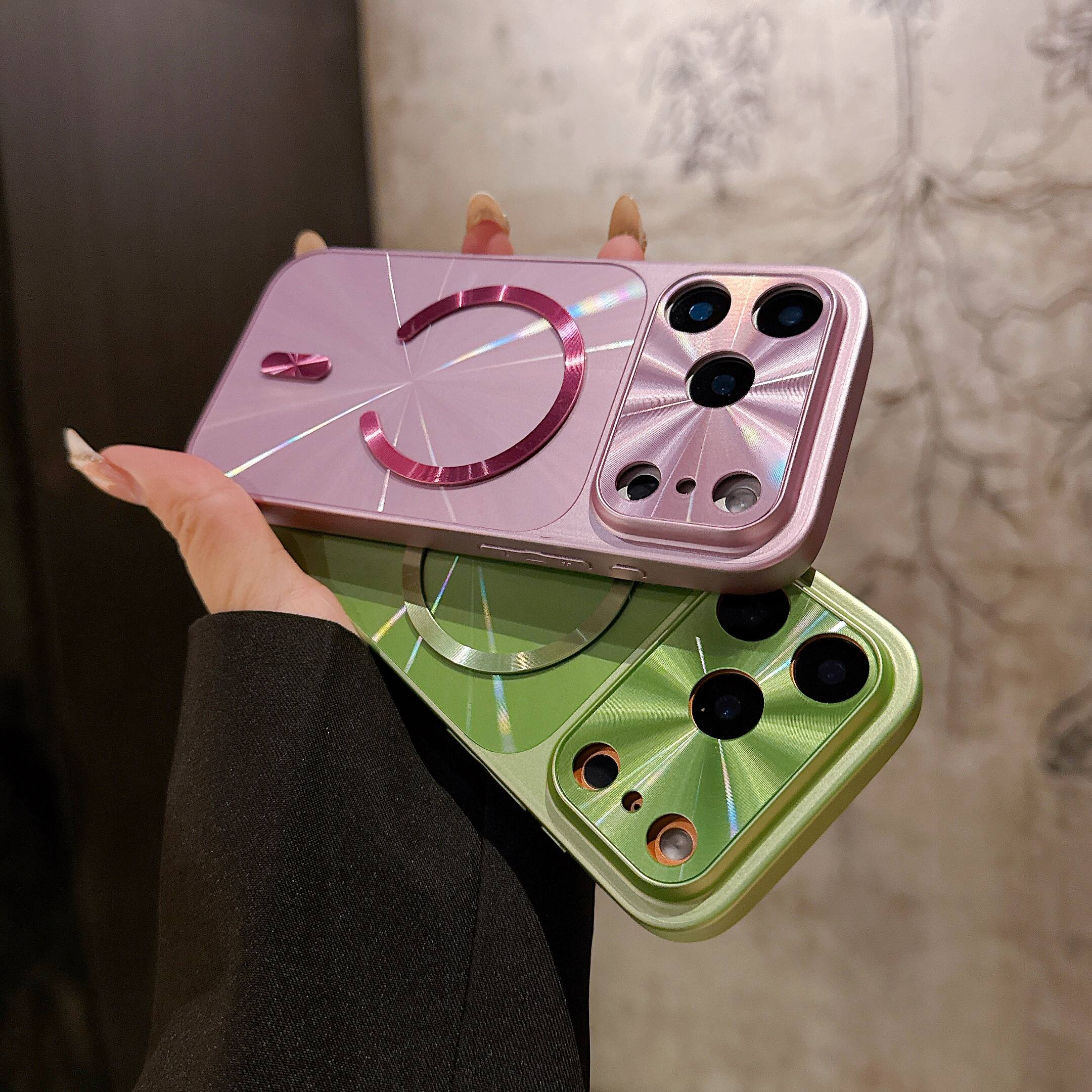Alt View 4. UUCOVER - Magnetic Case for Apple iPhone 17 Pro Max, Compatible with MagSafe, Raised Edge Shockproof CD Texture Protective Cover - Rose.