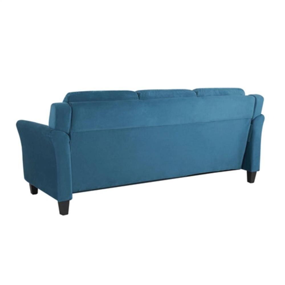 Alt View 1. Hivvago - Modern 3-Seater Upholstered Sofa in Blue Microfiber with Button Tufted Cushions - Blue.