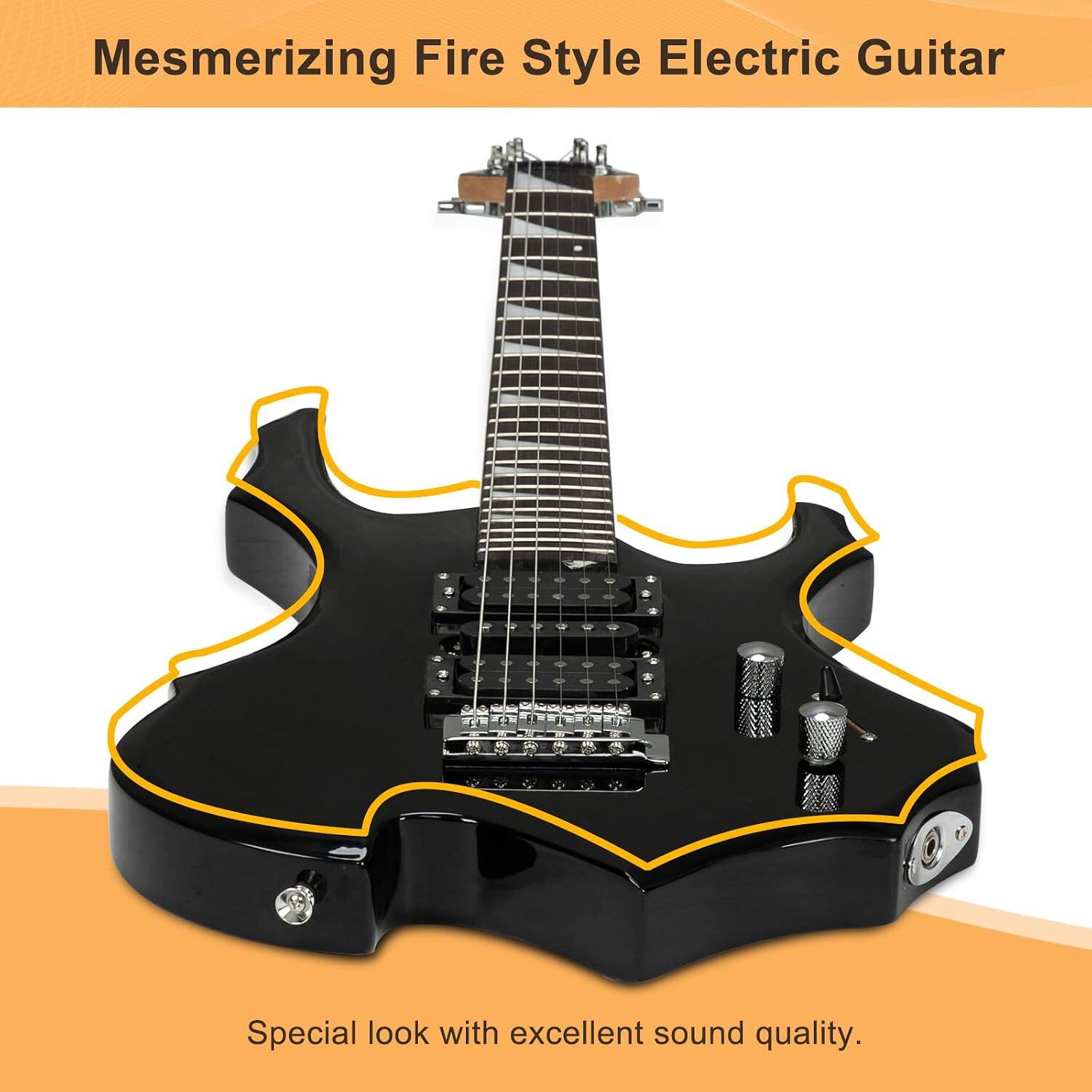 Mesmerizing Fire Style Electric Guitar

Special look with excellent sound quality.