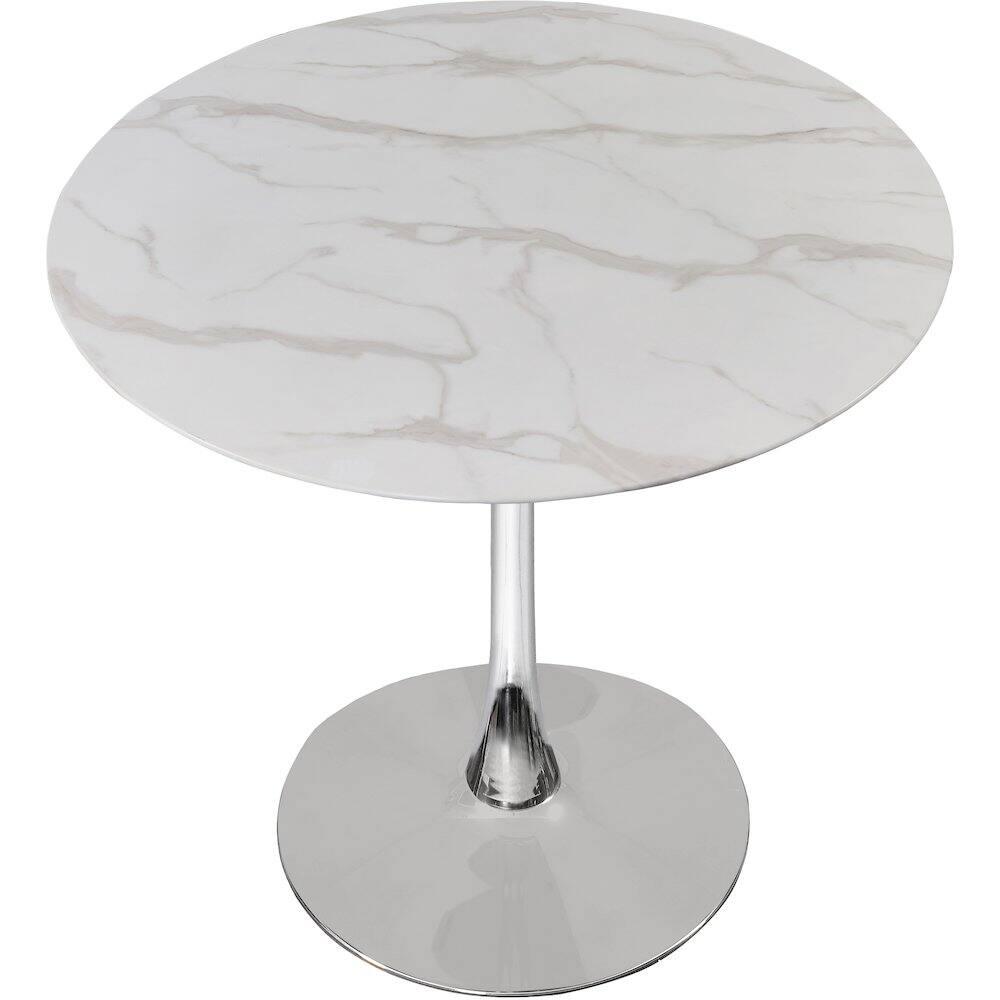 Alt View 1. Meridian Furniture - Holly Chrome Dining Table - Silver.