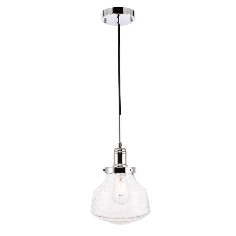 Alt View 7. Living District - Lyle 1 Light Chrome And Clear Seeded Glass Pendant - Chrome And Clear Seeded Glass.