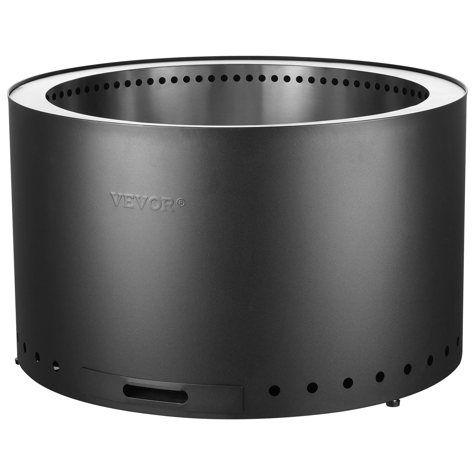 Alt View 5. VEVOR - Smokeless Fire Pit Stove Bonfire, H: 18 in x Dia: 28 in ,Wood Burning Fireplaces with Removable Ash Pan - Black.