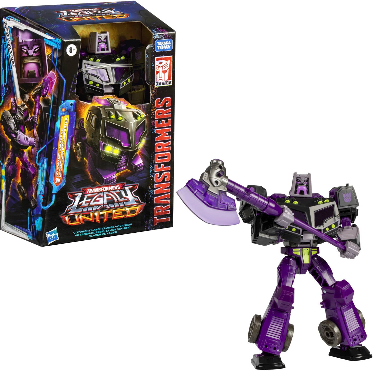 Hasbro - Transformers - Legacy United - Voyager Class Transformers: Animated Universe Decepticon Motormaster - Collectibles - Multicolor