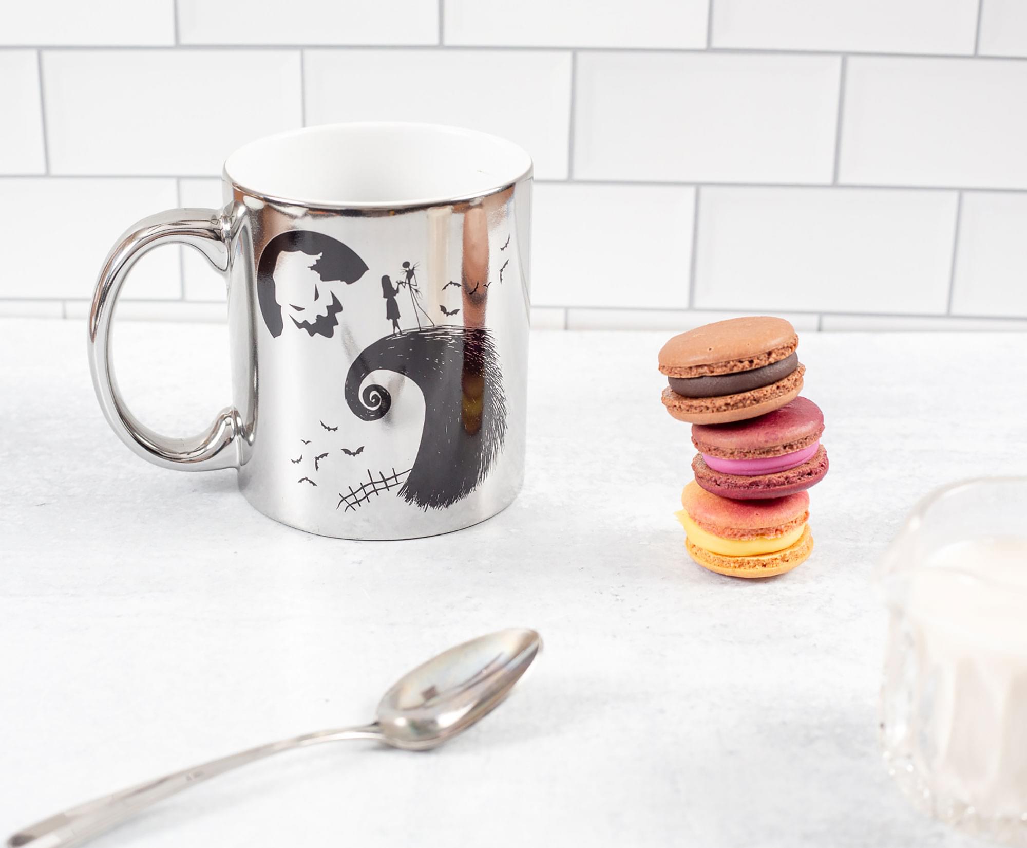 Alt View 4. Disney - Nightmare Before Christmas Silver Electroplate Ceramic Mug | Holds 20 Ounces - Silver.