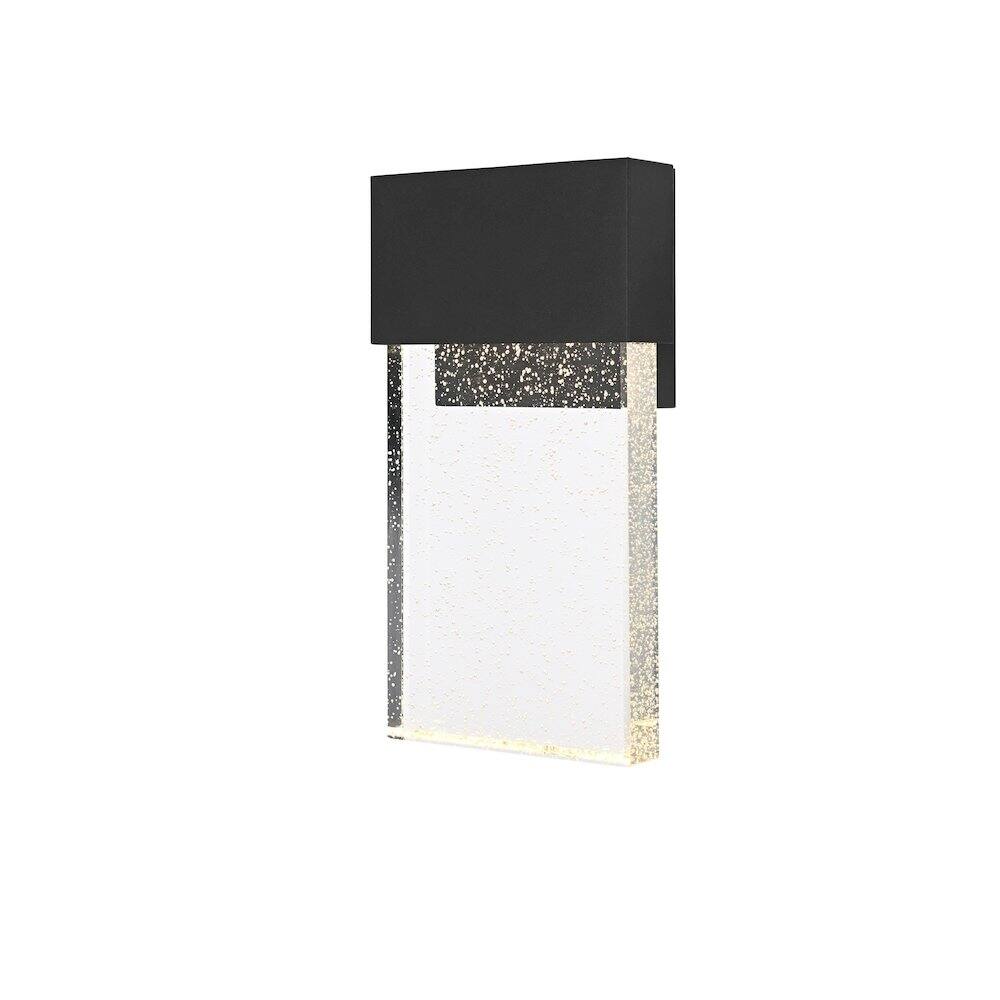 Angle. Elegant Lighting - Ronin 11 inch LED Outdoor Wall sconce in Black - Black And Clear.