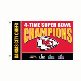 Evergreen Enterprises - Kansas City Chiefs 3' x 5' Super Bowl Champions Single-Sided Flag - Red