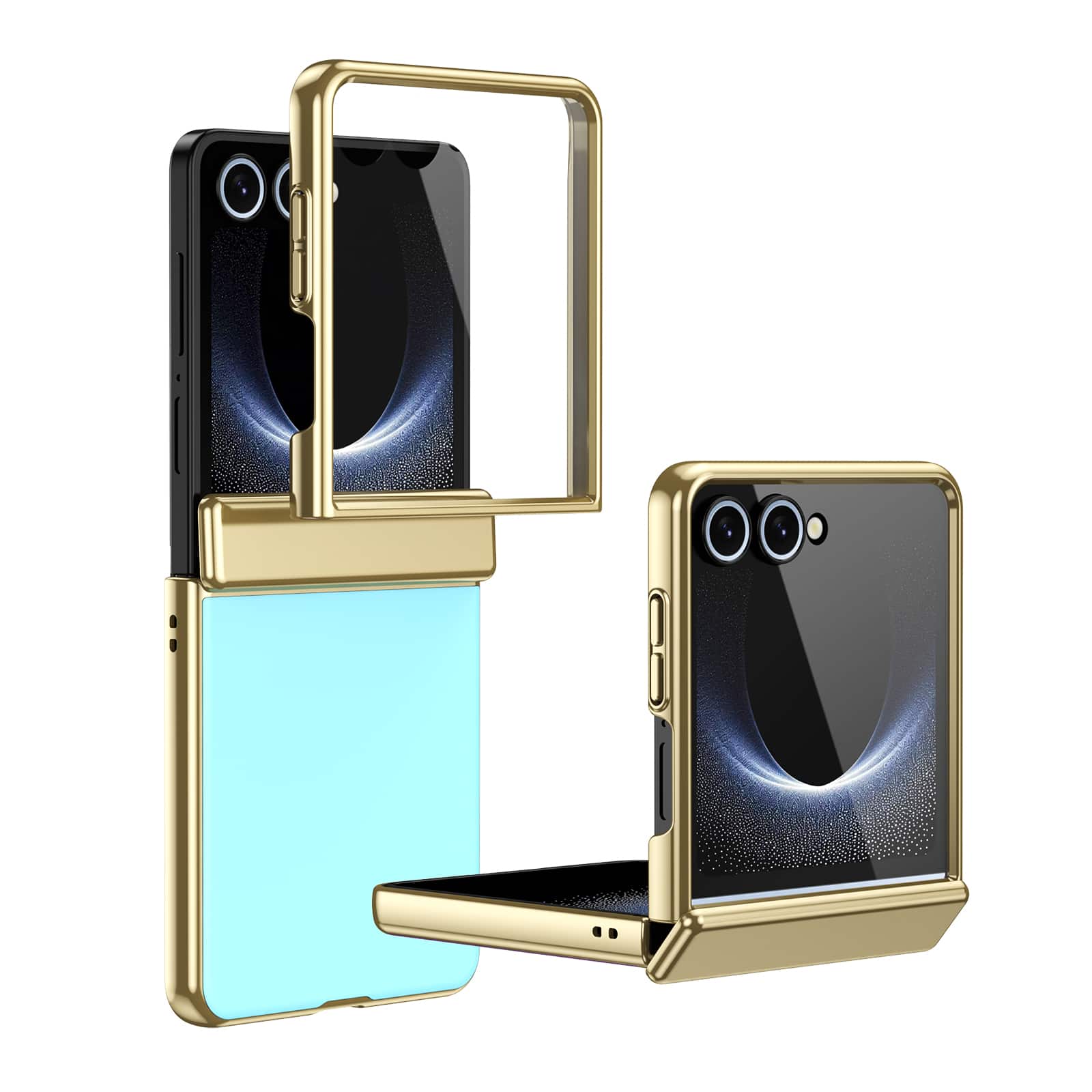 Dteck - for Samsung Galaxy Z Flip8 Matte Case with Built-in Screen Protector Hinge Protection Shock-absorbent Hard PC Cover - Iceblue price history on PriceWatchPro