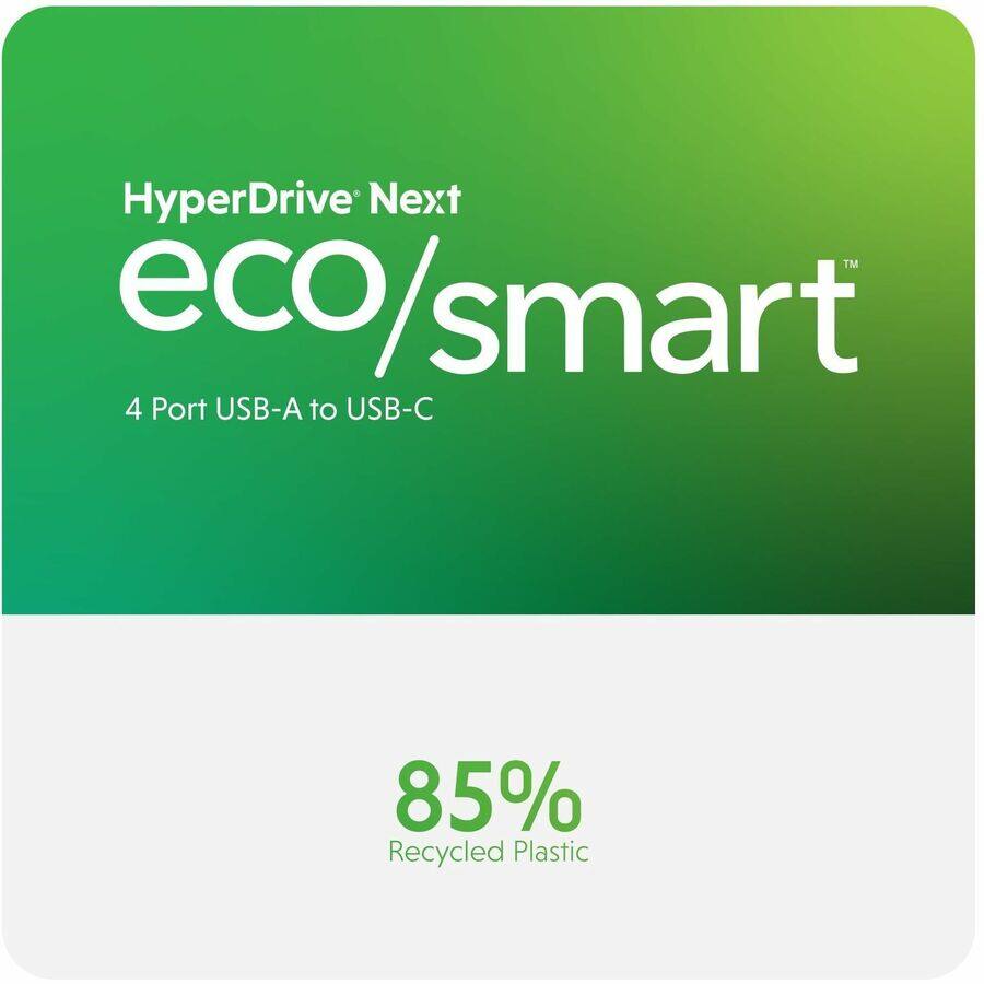 HyperDrive Next eco/smart™  
4 Port USB-A to USB-C  
85% Recycled Plastic