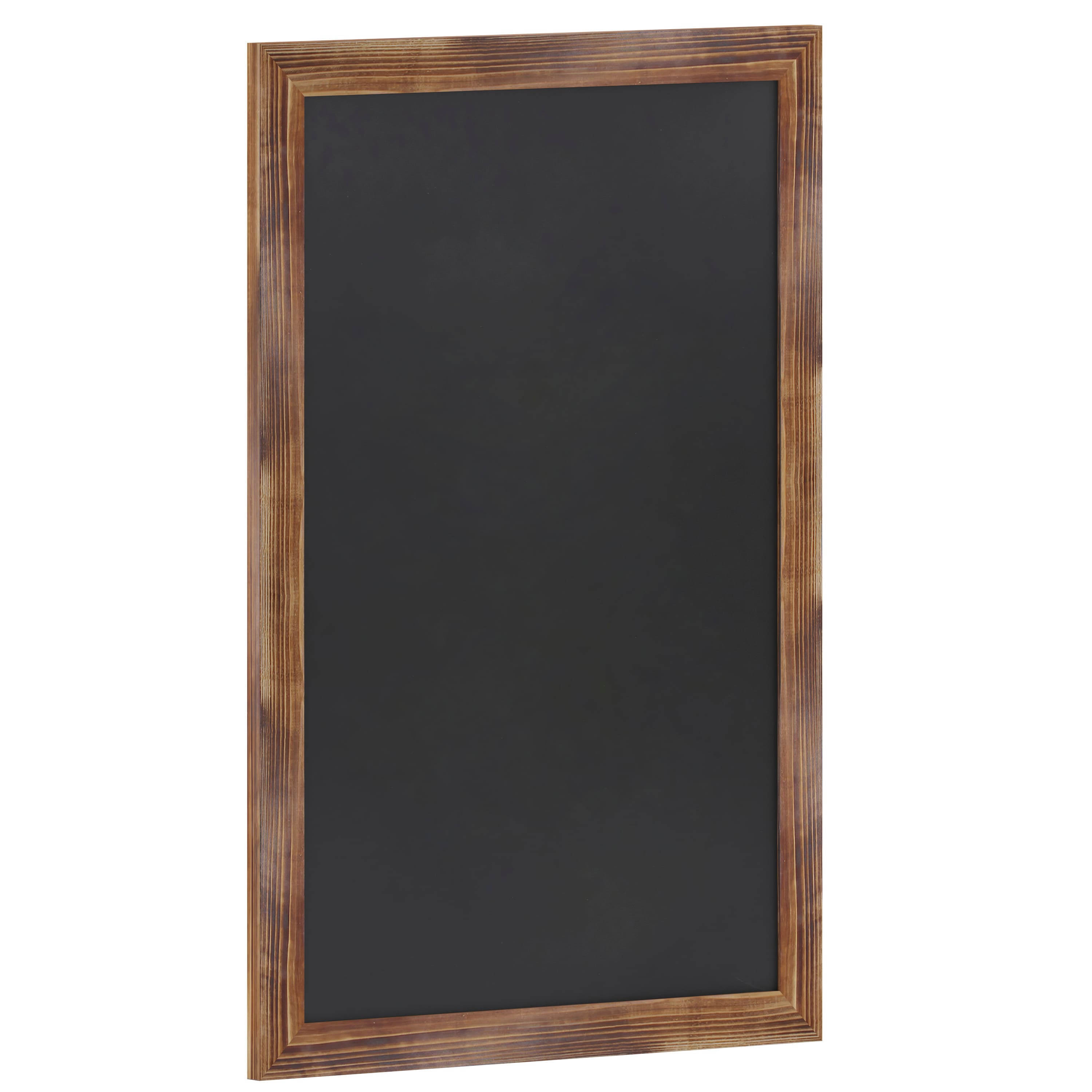 Emma + Oliver - Burke Framed Decorative Wall Hanging Chalkboard with Magnetic Surface and Eraser for Weddings, Parties, Showers and More - Torched Brown