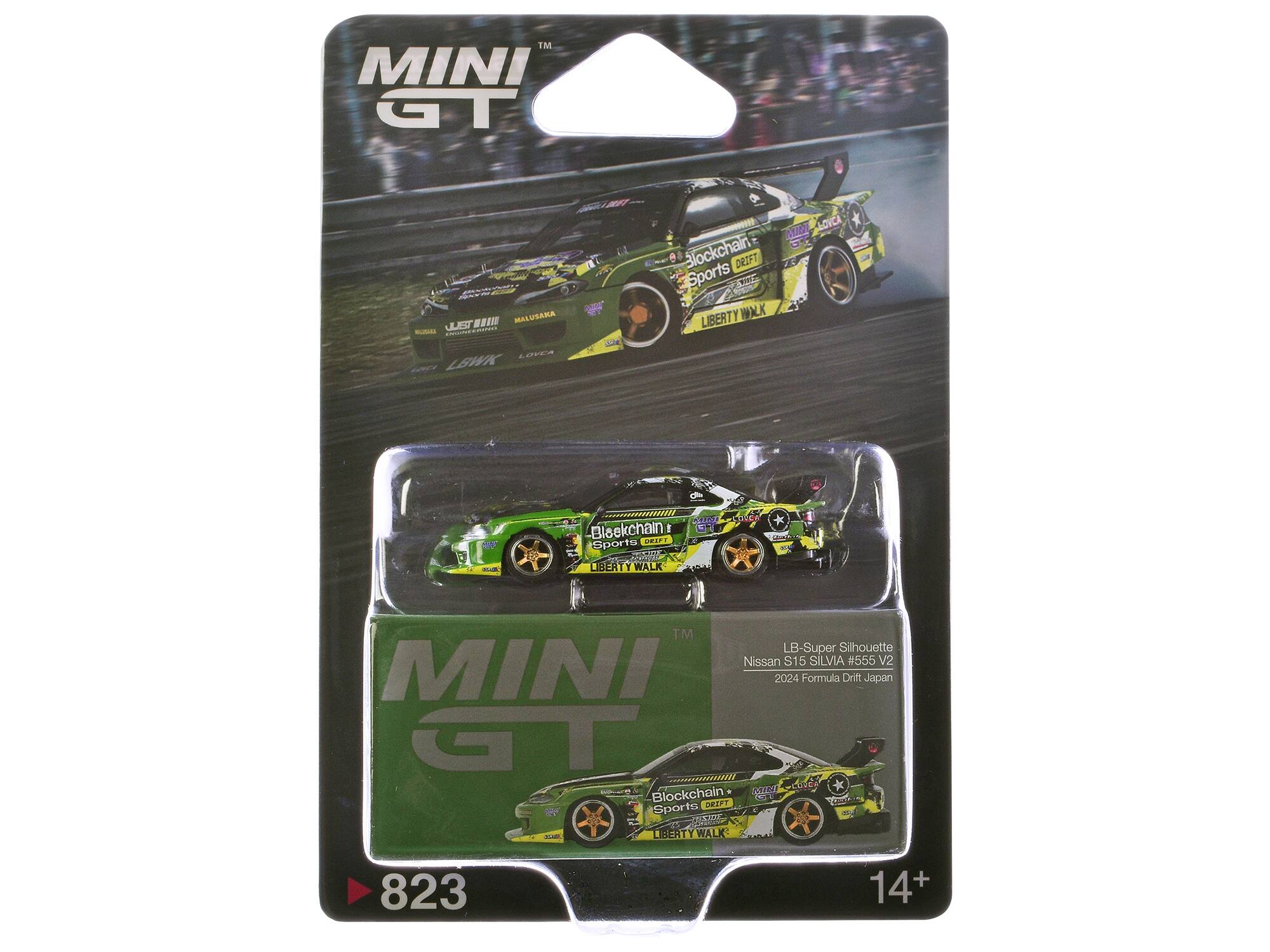 MINI GT  
MALUSAKA  
JLST COCE  
LOVEa LEWK Ae  
Blockchain DRIFT Sports  
LIBERTY WALK  
MItE LOVCA  
1 22R  
edica  
Blockchain!  
C Sports DAP  
addi  
CBERTY  
1 WALK  
TM  
LB-Super Silhouette  
Nissan S15 SILVIA  
#555 V2  
MINI 2024 Formula Drift Japan  
GT  
Blockchain  
RAFT Sports  
CPIO  
MBERTY WALK  
823  
14+