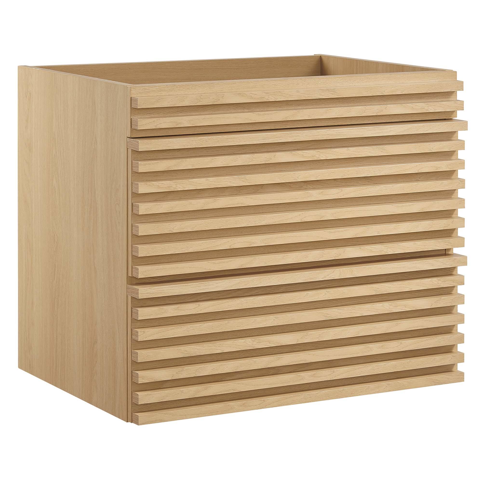 Angle. Modway - Render Wall-Mount Bathroom Cabinet Basin Not Included by Modway - Oak.