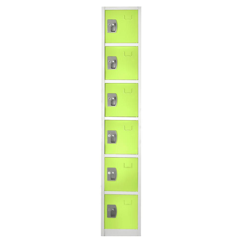 Angle. AdirOffice - Storage Locker 629-Series 72" H 6-Tier Steel Key Lock 6-Shelf Locker with Key Lock - Green.