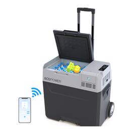 Boyel Living - 52-Quart 12V Portable Compressor Cooler Freezer with App Control and Wheels - Black and Gray