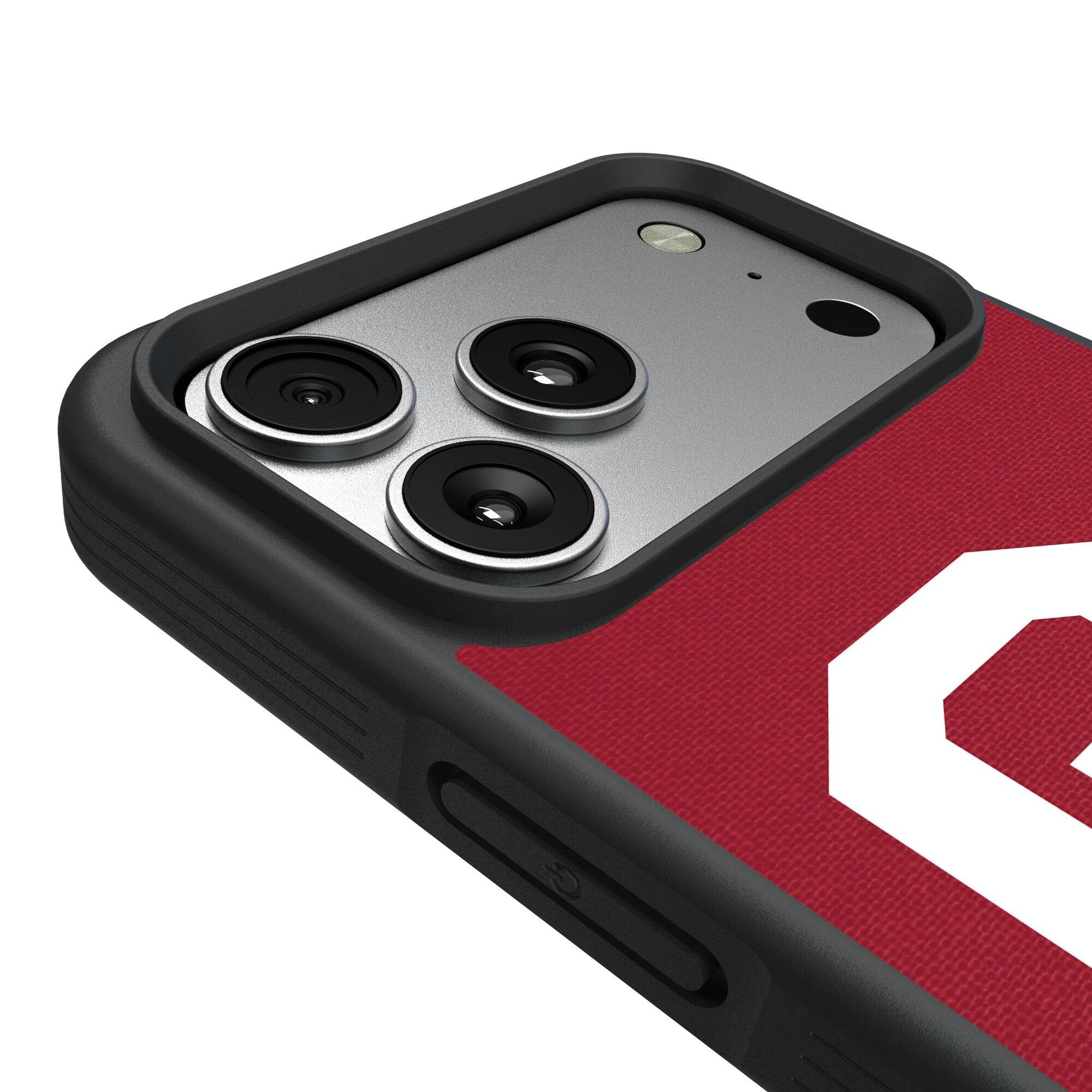 Alt View 2. Keyscaper - Oklahoma Sooners iPhone Solid Design Bump Case - 13 Pro Max - Multicolor.