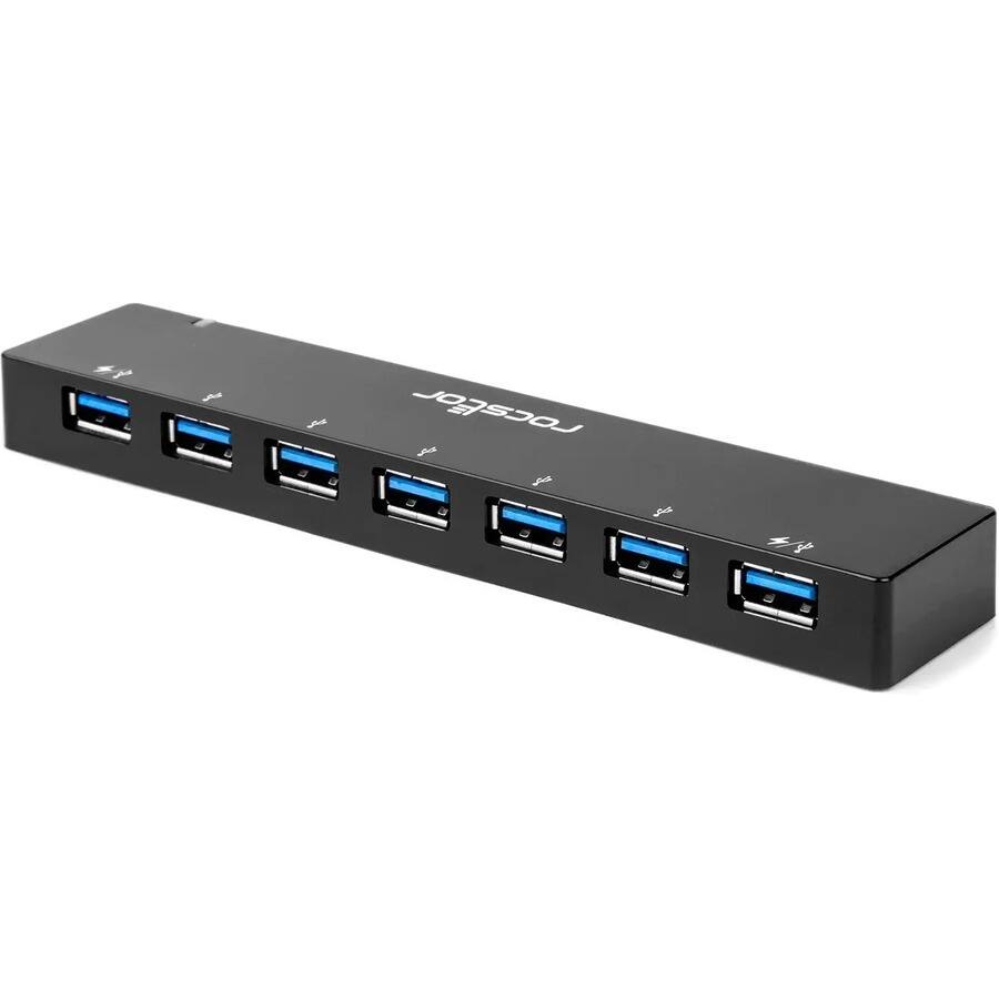 Alt View 1. Rocstor - Rocstor 7-port USB Hub - USB 3.0 - External - 7 USB Port(s) - 7 USB 3.0 Port(s) - Black.
