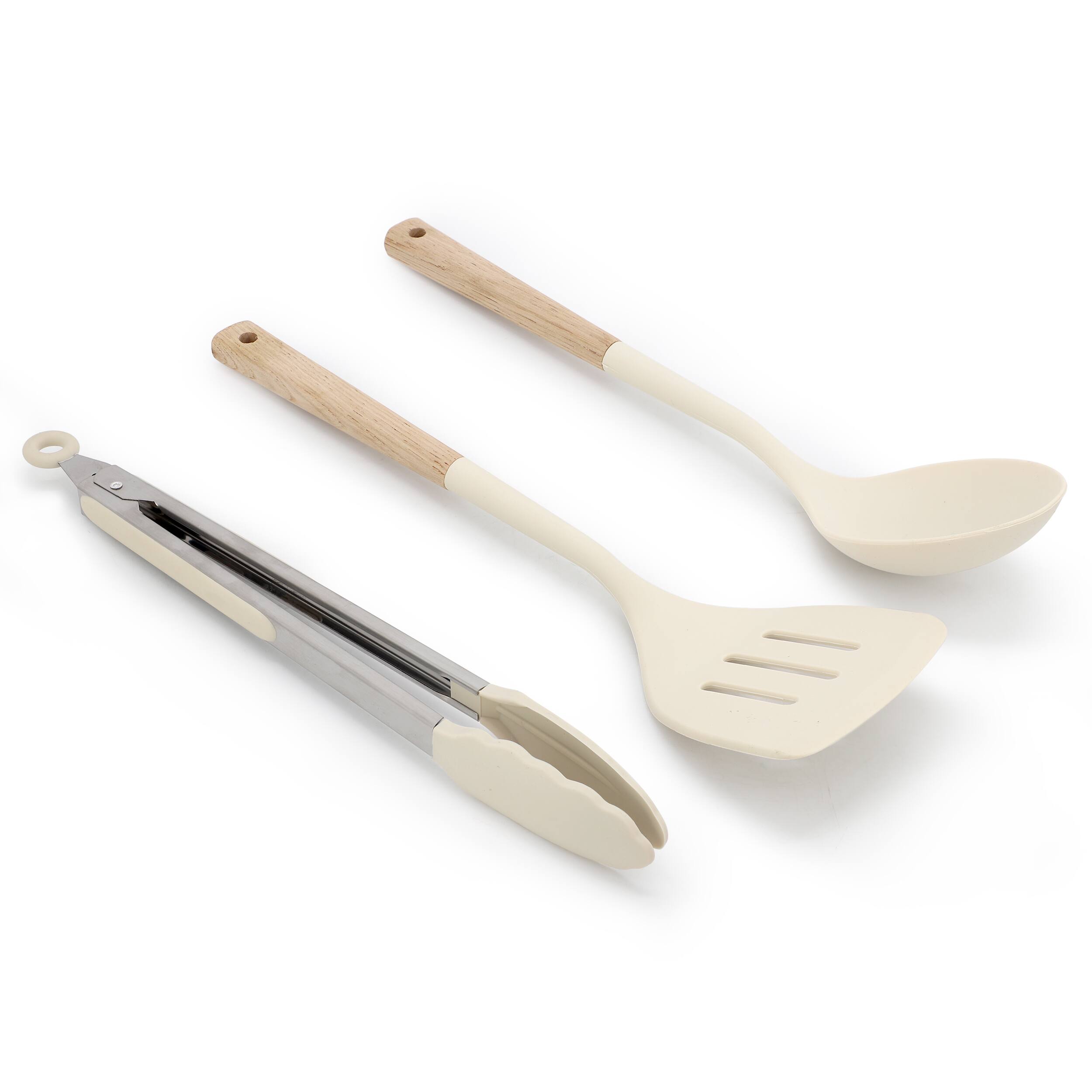 Alt View 2. Gibson - Gibson Elite Folkstone 13 Piece Ceramic Nonstick Cast Aluminum Cookware Set in Linen - Linen.