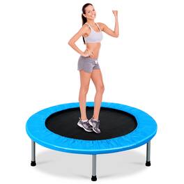 Costway - 38" Rebounder Trampoline Adults and Kids Exercise Workout w/ Padding & Springs - Black,Blue,Silver