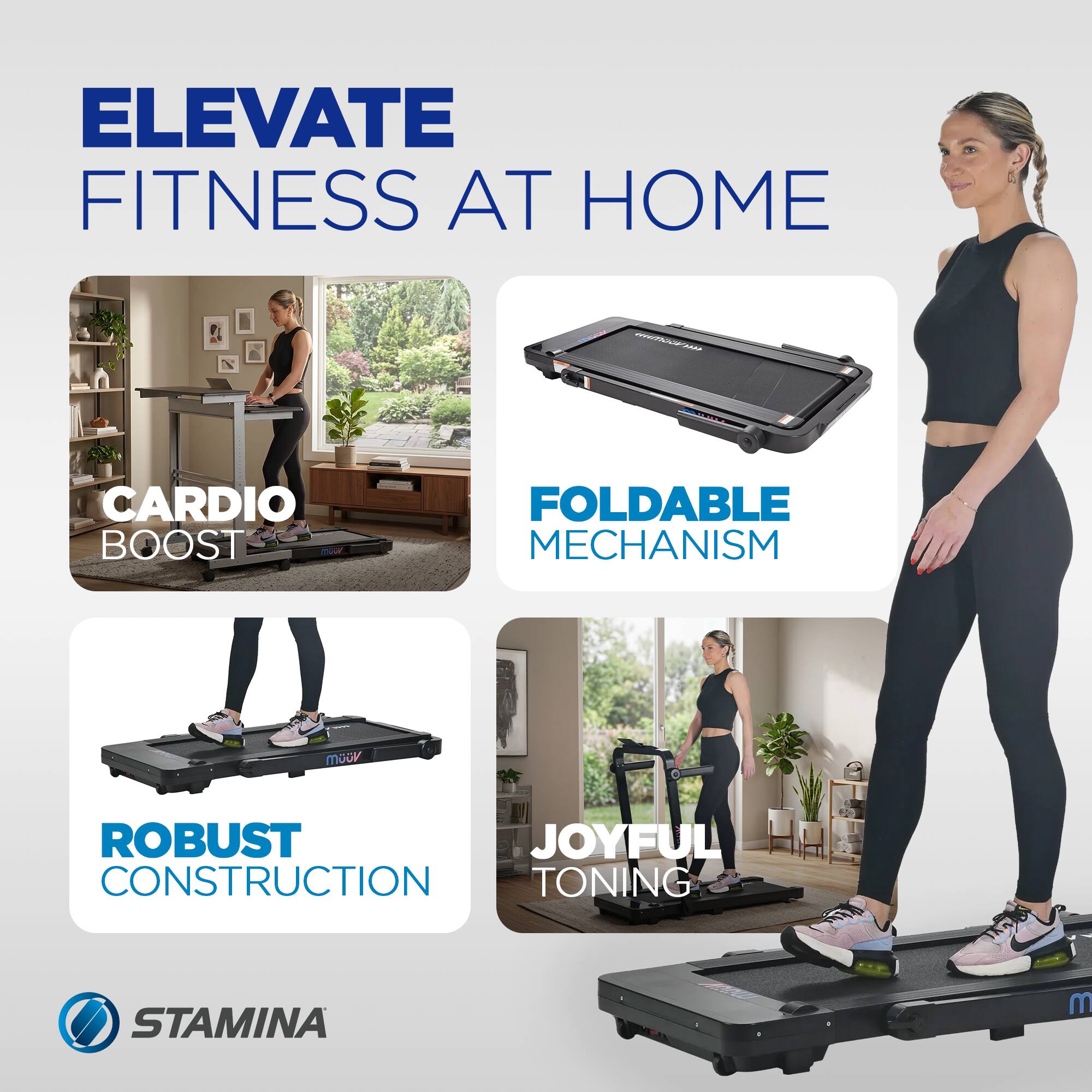 ELEVATE FITNESS AT HOME

CARDIO BOOST

FOLDABLE MECHANISM

ROBUST CONSTRUCTION

JOYFUL TONING

STAMINA