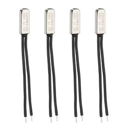 Unique Bargains - 4pcs KSD9700 Thermostat 90C Normally Open N.O Temperature Switch 250V 5A Thermal Protector Metal - Black