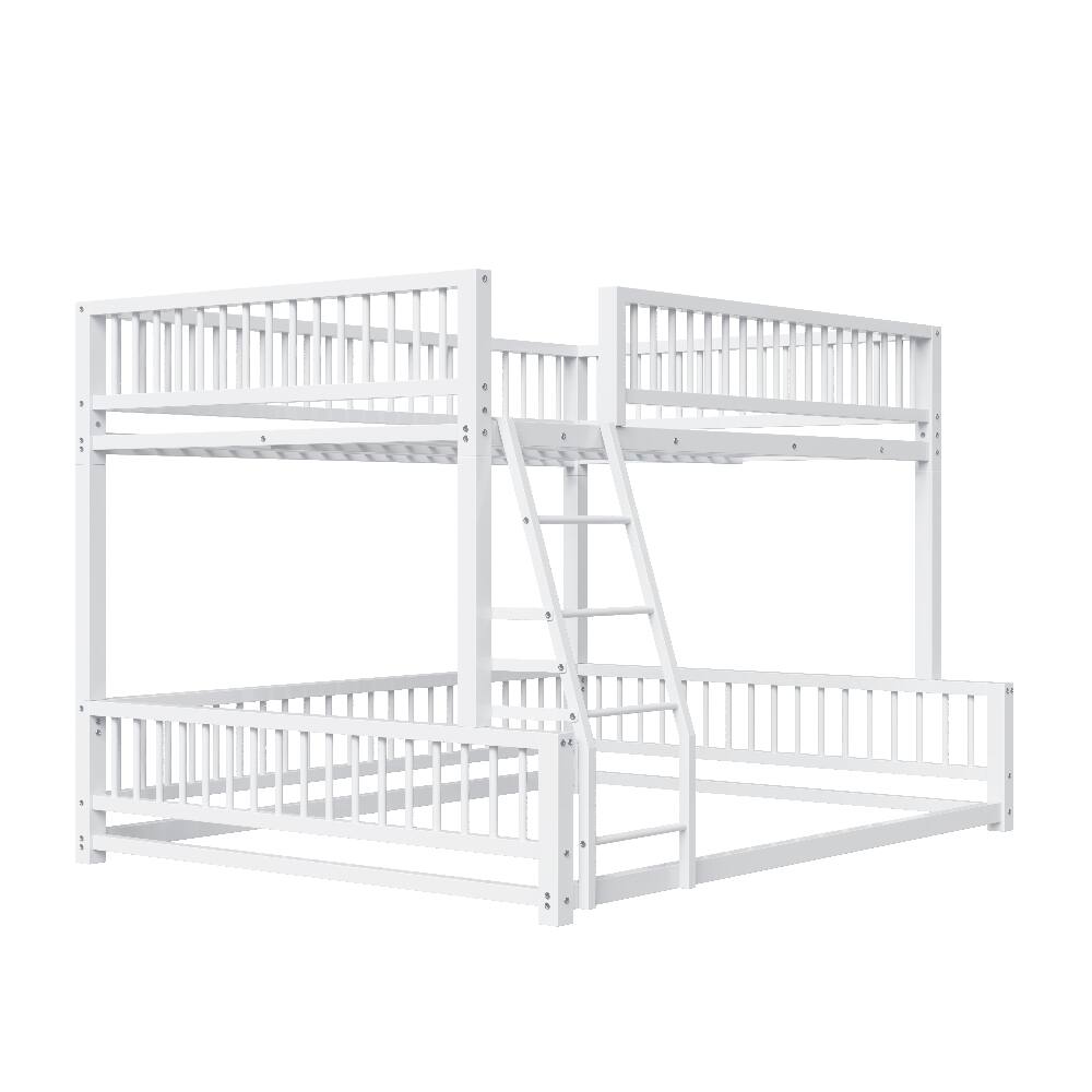 Alt View 7. Loheer - Loheer Full XL Over Queen Bunk Bed Heavy Duty Metal White - White.