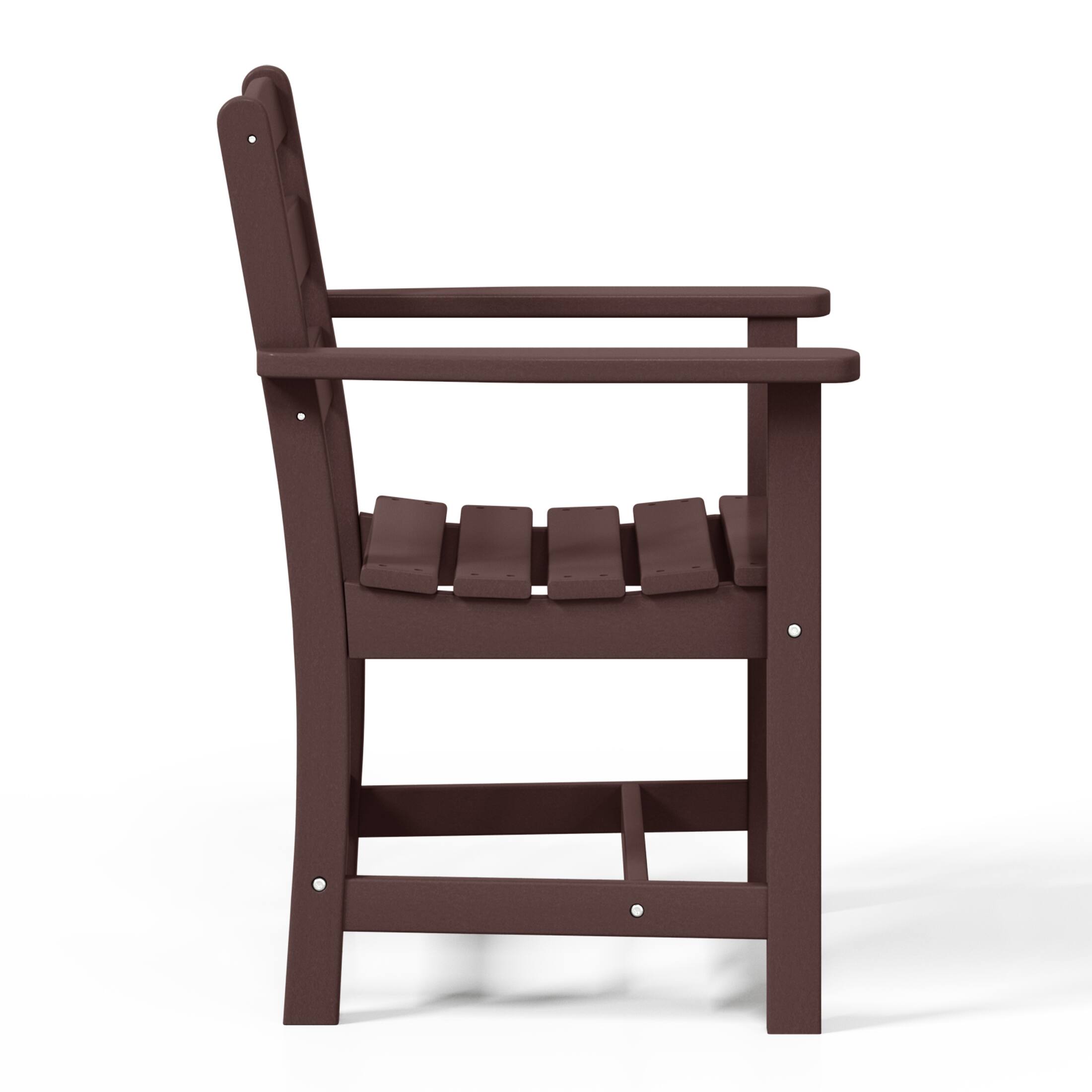 Alt View 2. WestinTrends - WestinTrends Ashore 7-Piece HDPE Outdoor Rectangular Patio Dining Table Set - Dark Brown.