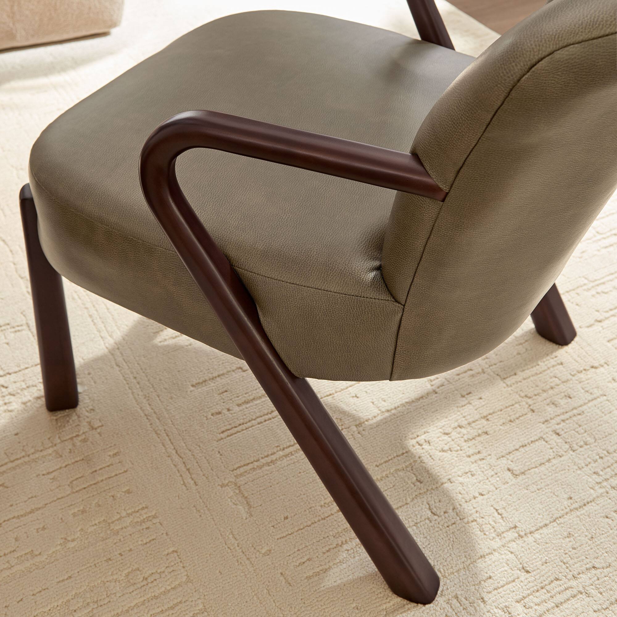 Alt View 1. Modway - Arden Faux Leather Upholstered Accent Armchair by Modway - Mushroom.