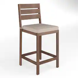Martha Stewart - Bedford 2PK All-Weather Patio Bar Stools with Seat Cushions - Brown