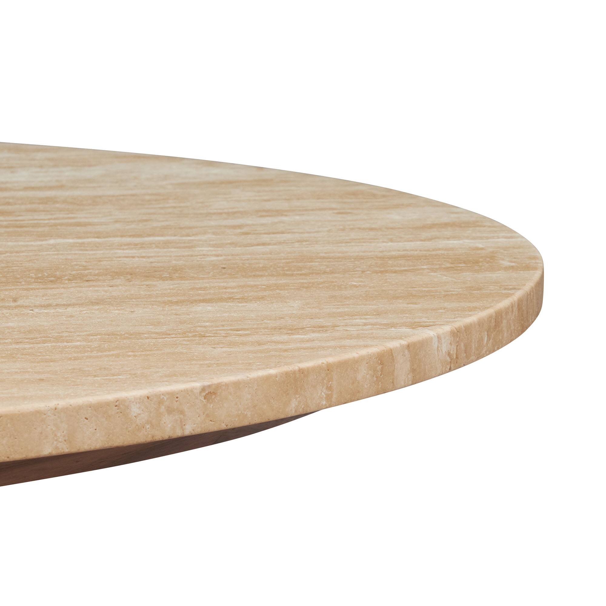Alt View 5. Modway - Kioni Round Travertine Coffee Table by Modway - Walnut.