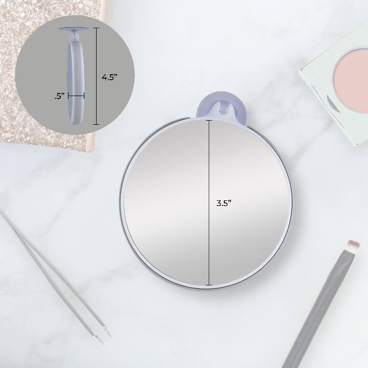 Reflection Magnification Zadro Compact Mirror with Dual 10X/5X Magnifications & Suction Cup Gray ...