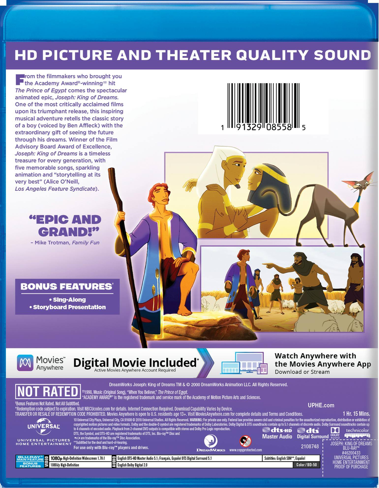 Angle. Joseph: King of Dreams (Blu-ray + Digital HD) [Blu-ray].