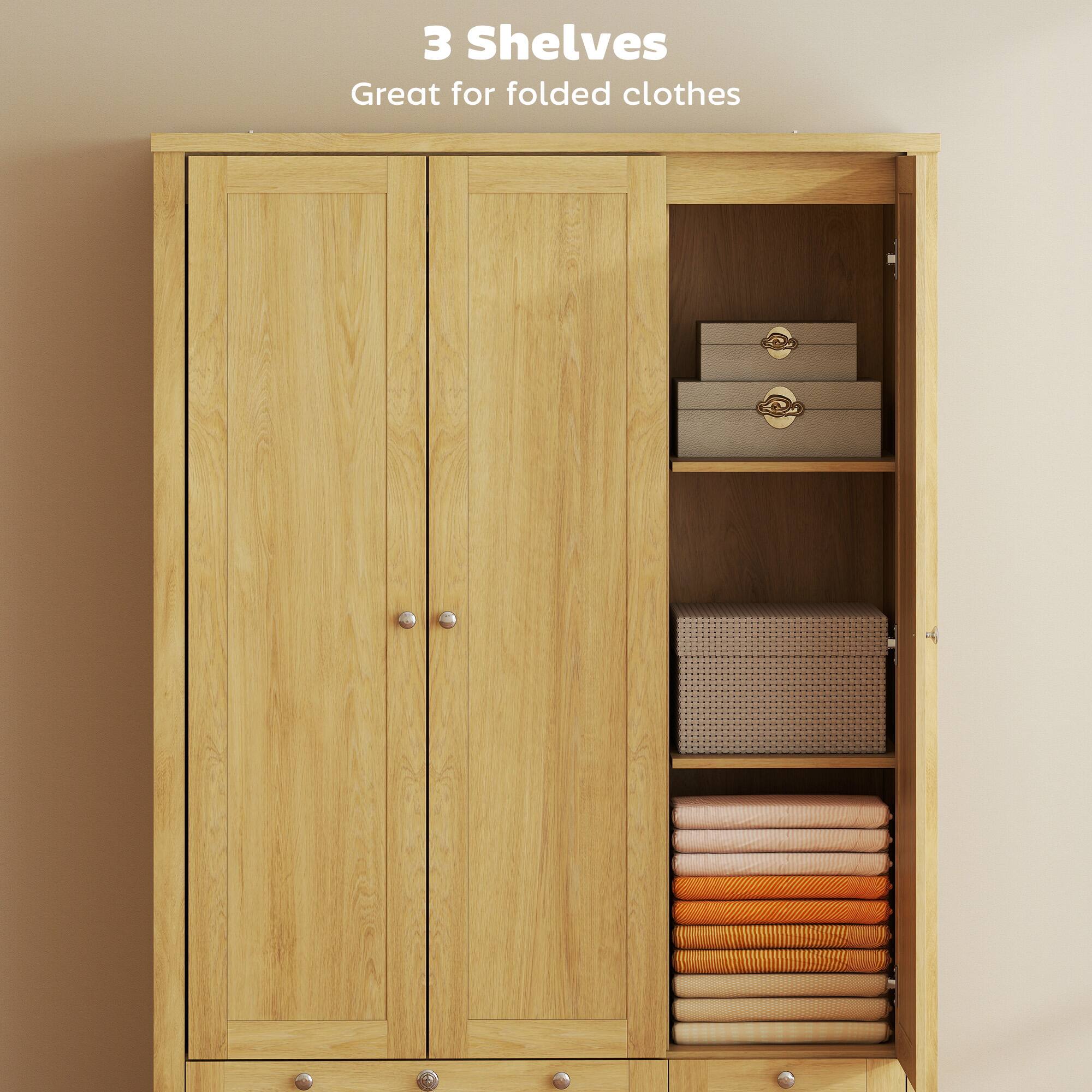 3 Shelves  
Great for folded clothes
