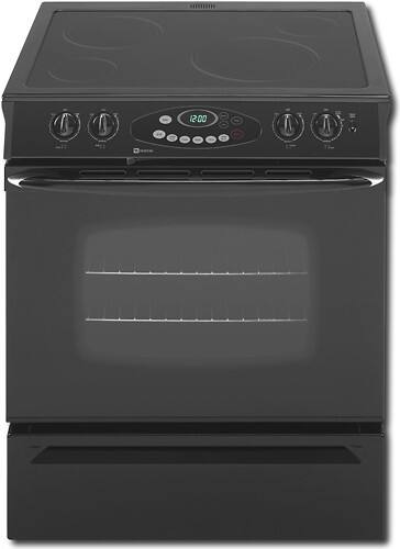 Front Standard. Maytag - 30" Self-Cleaning Slide-In Electric Range - Black.