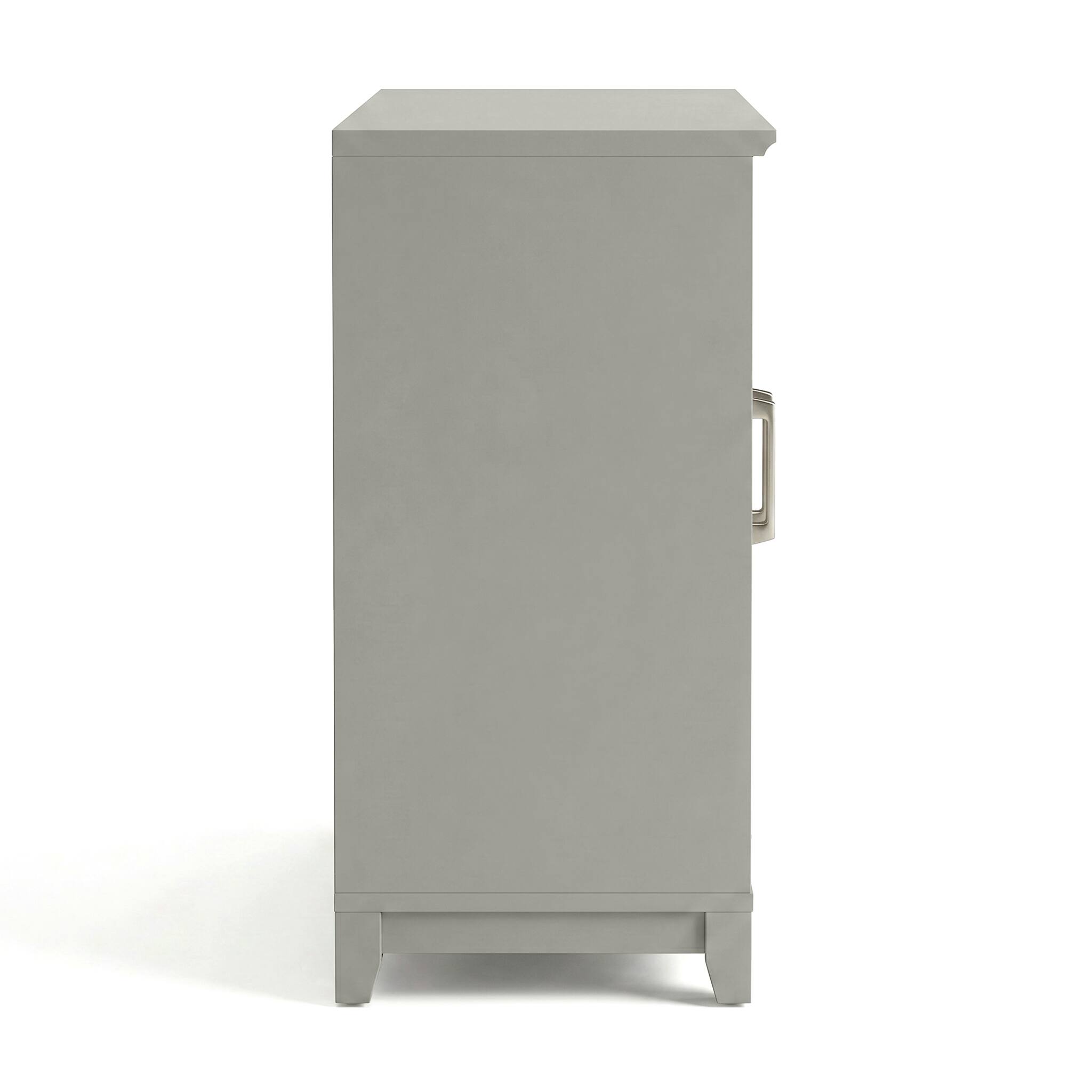Alt View 9. Martha Stewart - Bedford Set of 2 Modular Storage Cabinets with Adjustable Shelf, Soft-Close Doors, Solid Wood Frames and Legs - Bedford Gray/Brushed Stainless Steel Hardware.
