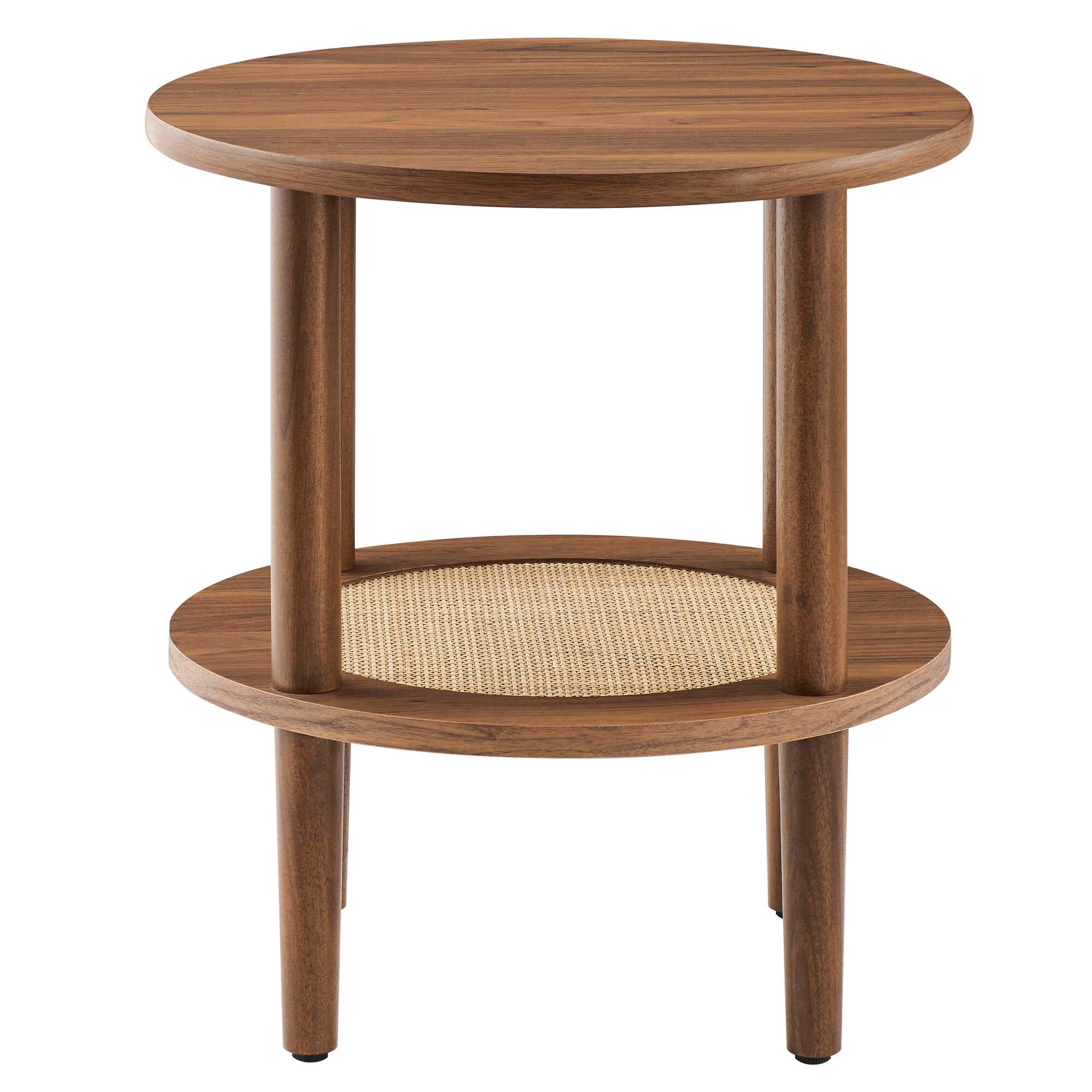 Alt View 2. Modway - Torus Round Side Table by Modway - Walnut.