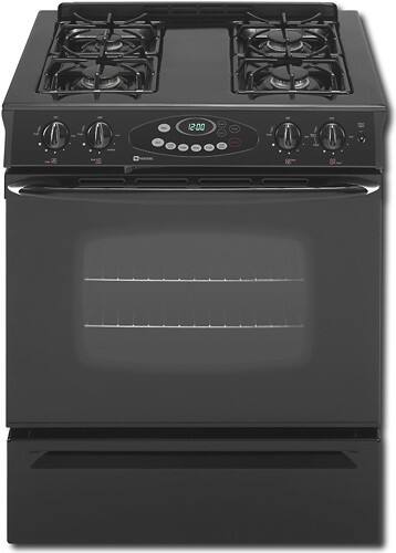 Front Standard. Maytag - 30" Self-Cleaning Slide-In Gas Range - Black.