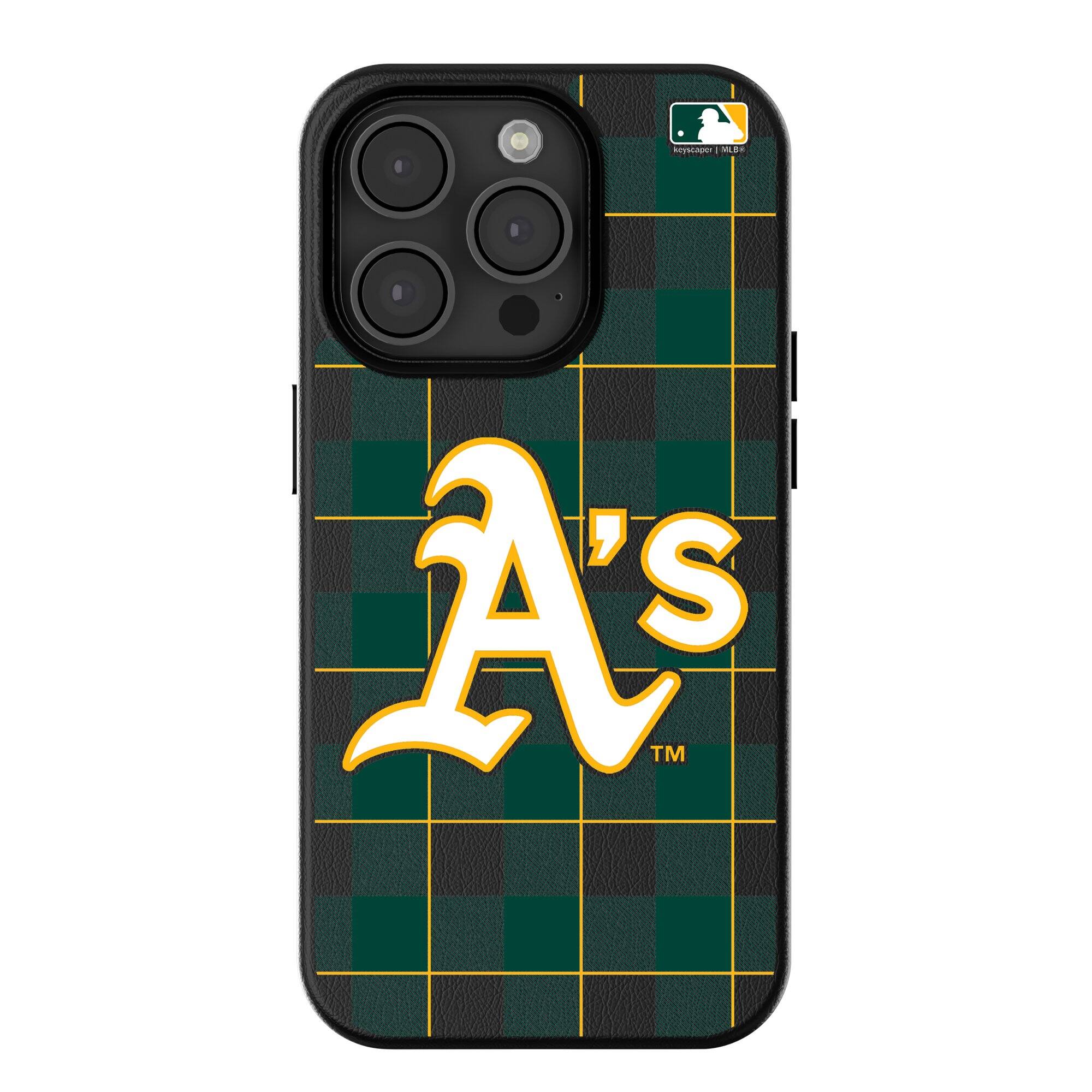 Keyscaper - MLB - Athletics Plaid Magnetic Bump iPhone Case - 16 Pro - Black price history on PriceWatchPro