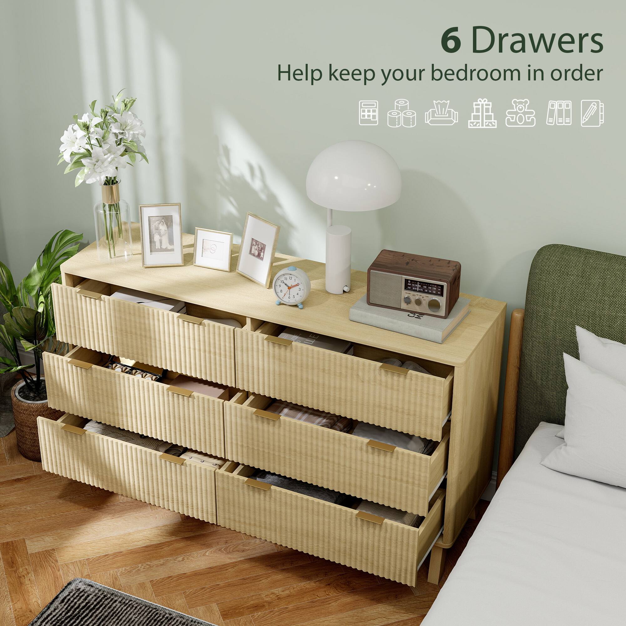 6 Drawers Help keep your bedroom in order
