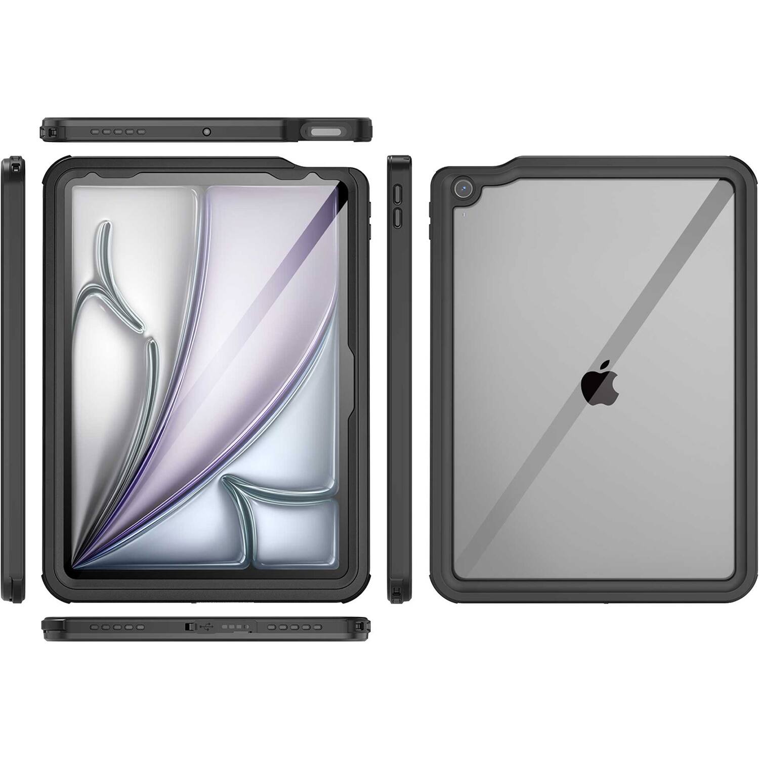 Alt View 12. SaharaCase - Oasis Series Water-Resistant Case for Apple iPad Air 13" M3/M2  - Clear/Black.