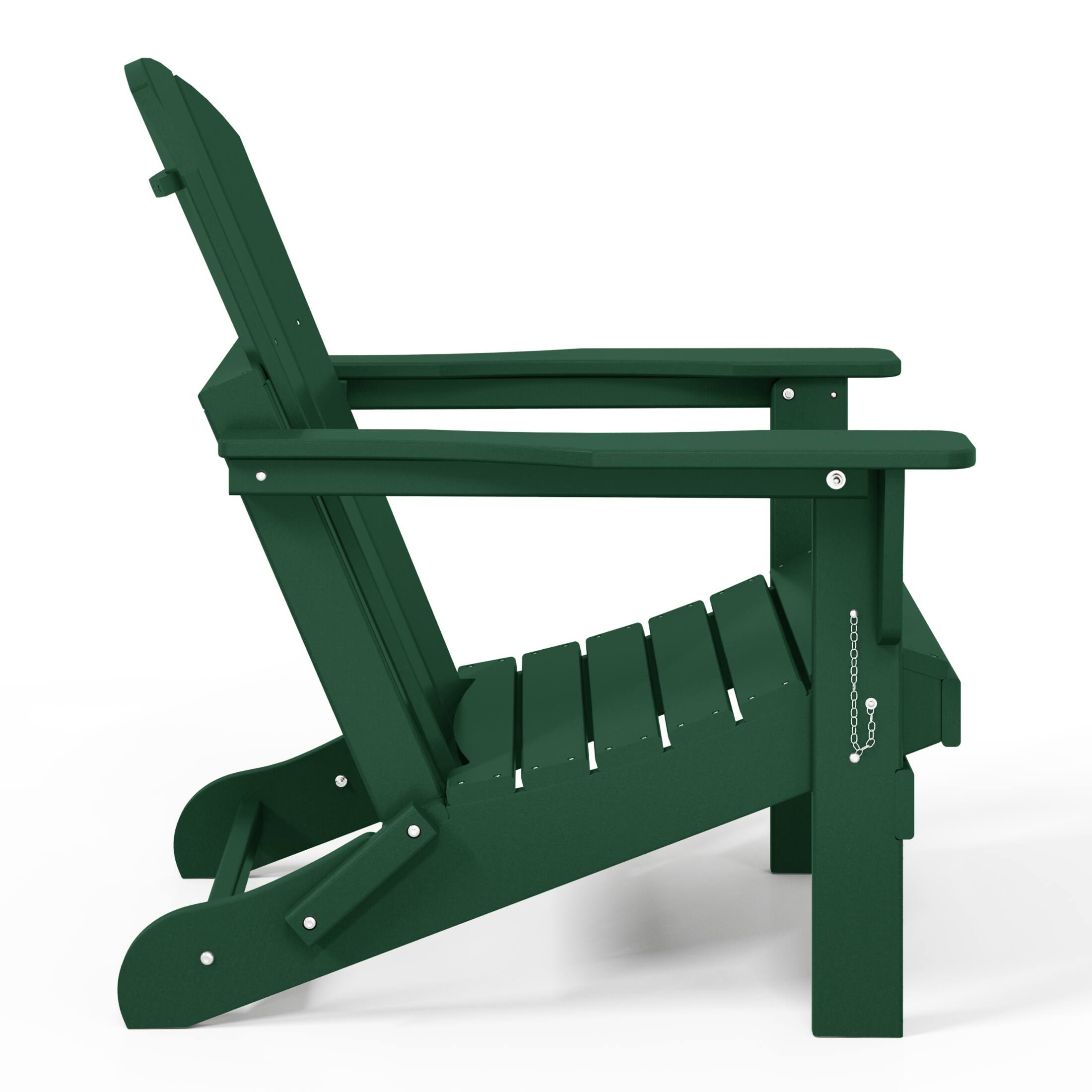 Alt View 1. WestinTrends - WestinTrends Malibu Outdoor HDPE Folding Poly Adirondack Chairs (Set of 4) - Dark Green.