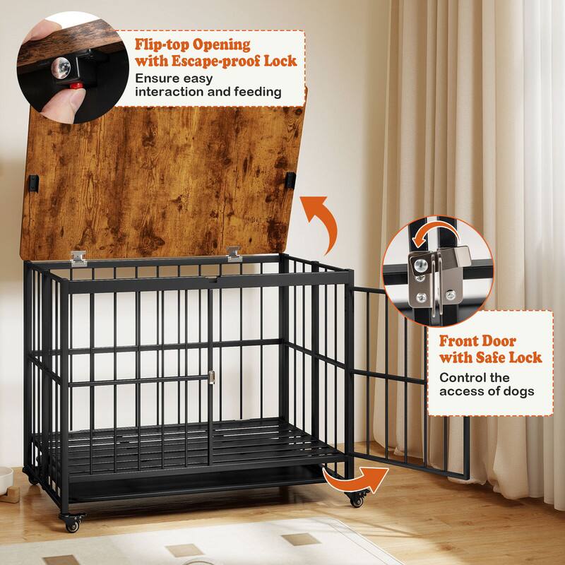 Flip-top Opening with Escape-proof Lock  
Ensure easy interaction and feeding  

Front Door with Safe Lock  
Control the access of dogs