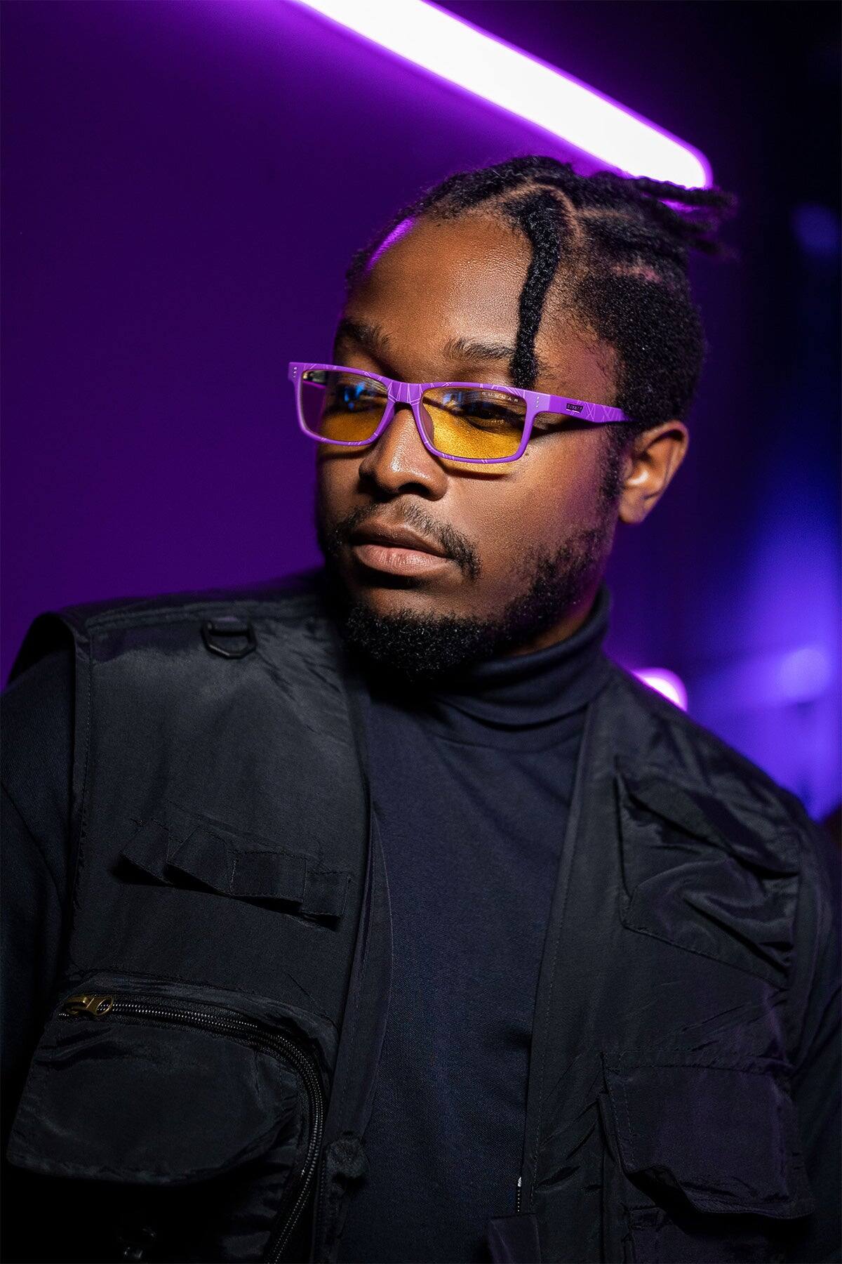 Alt View 1. GUNNAR - GUNNAR Gaming Glasses  - Marvel Cruz 12+, Black Panther, Amber Neutral Lens - Blue Light Blocking, Relieve Dry Eye - Black Panther.